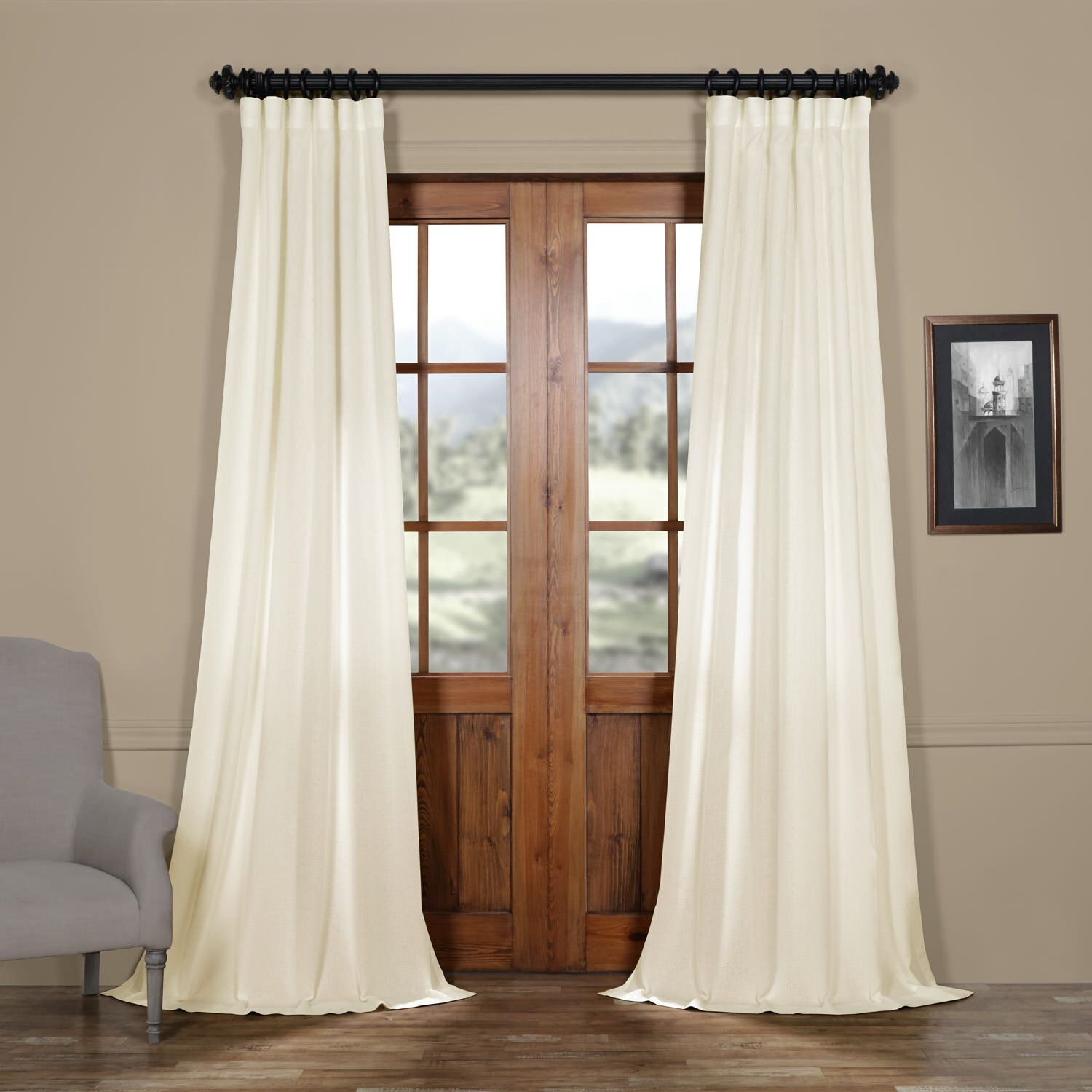 Brittnie Faux Linen Solid Semi Sheer Rod Pocket Single Curtain Panel For Ombre Faux Linen Semi Sheer Curtains (View 8 of 20)