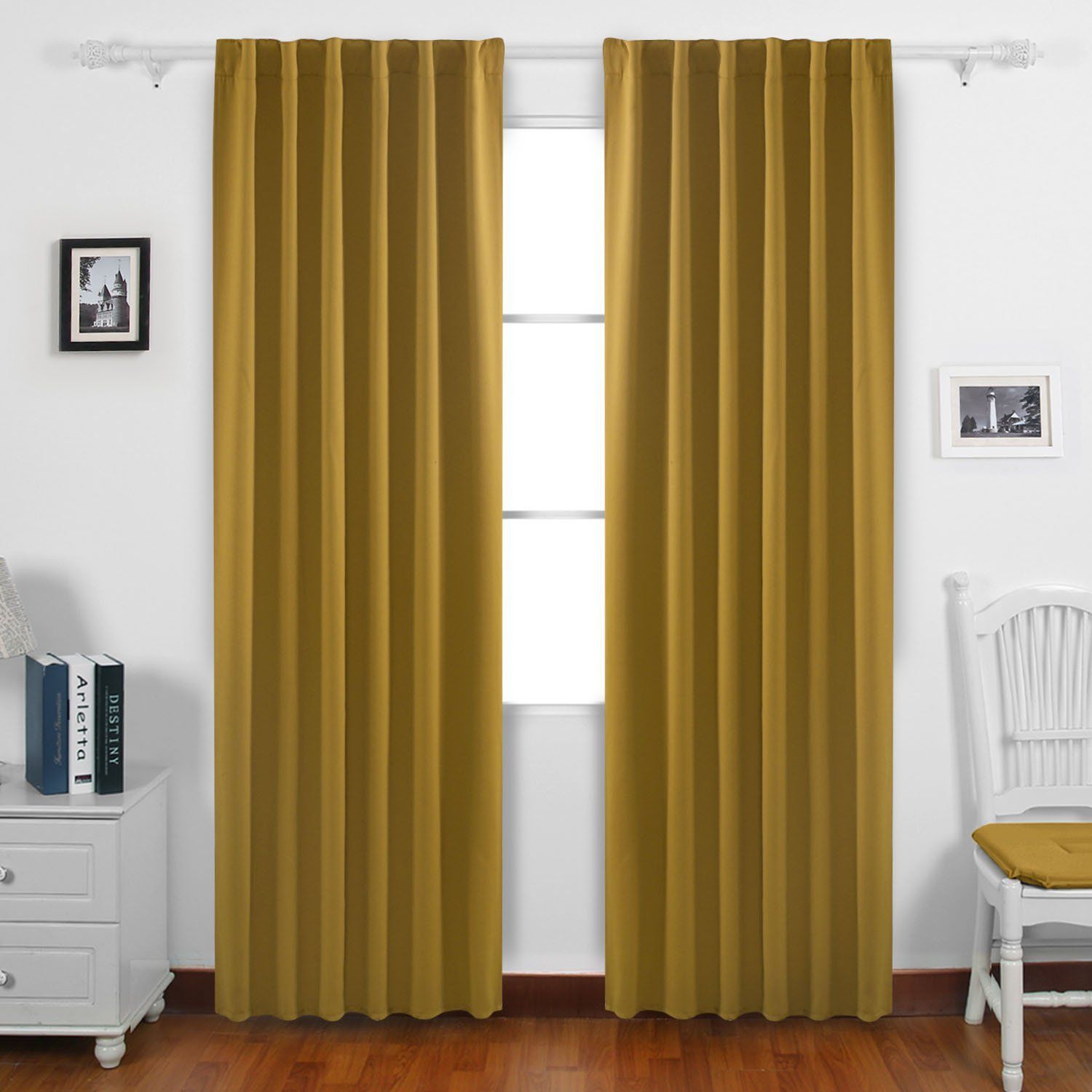 Buy Deconovo Solid Color Rod Pocket Curtains And Drapes Room With Thermal Rod Pocket Blackout Curtain Panel Pairs (View 25 of 30)