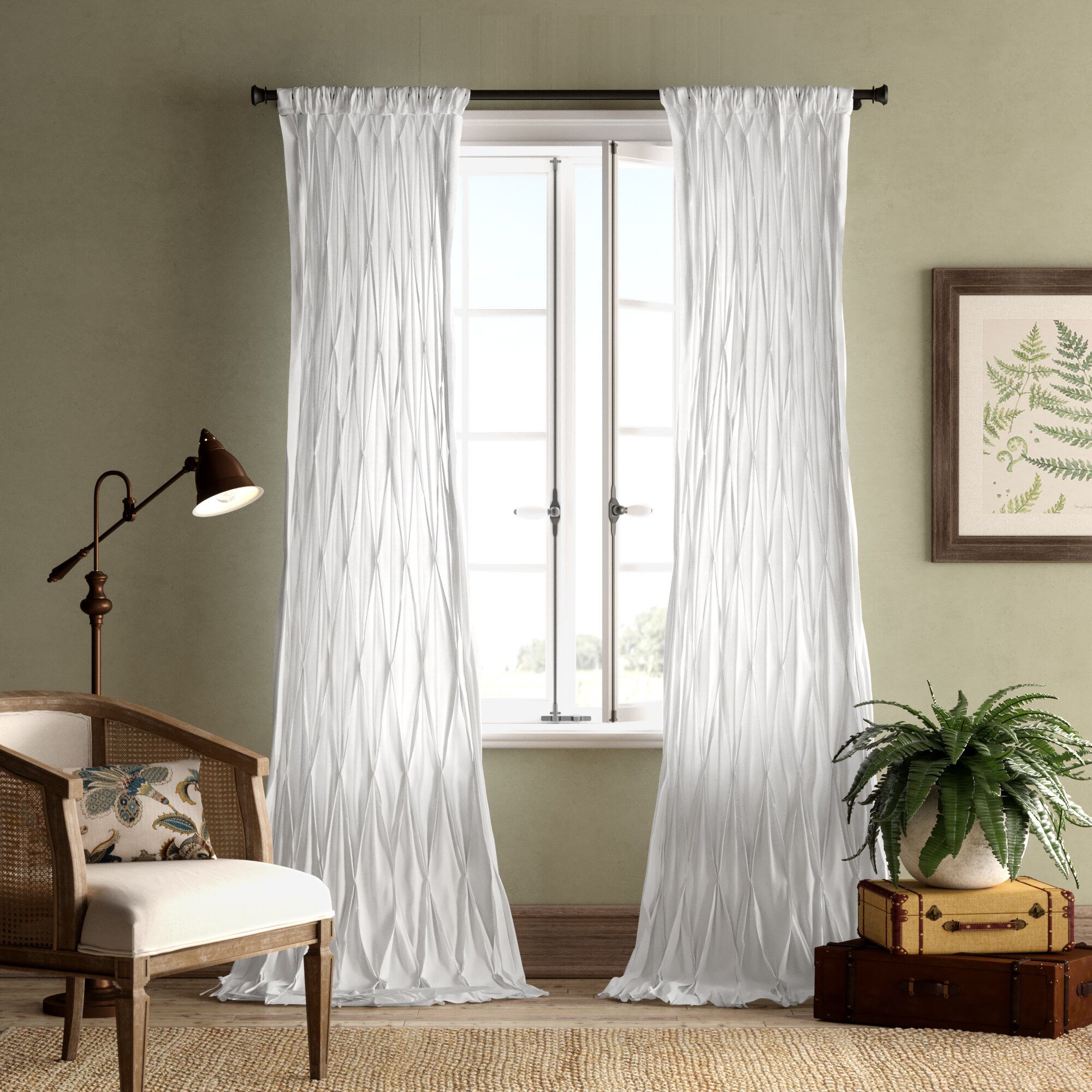 Casimiro Cotton Voile Solid Sheer Pinch Pleat Single Curtain Panel Throughout Solid Cotton Pleated Curtains (View 16 of 30)