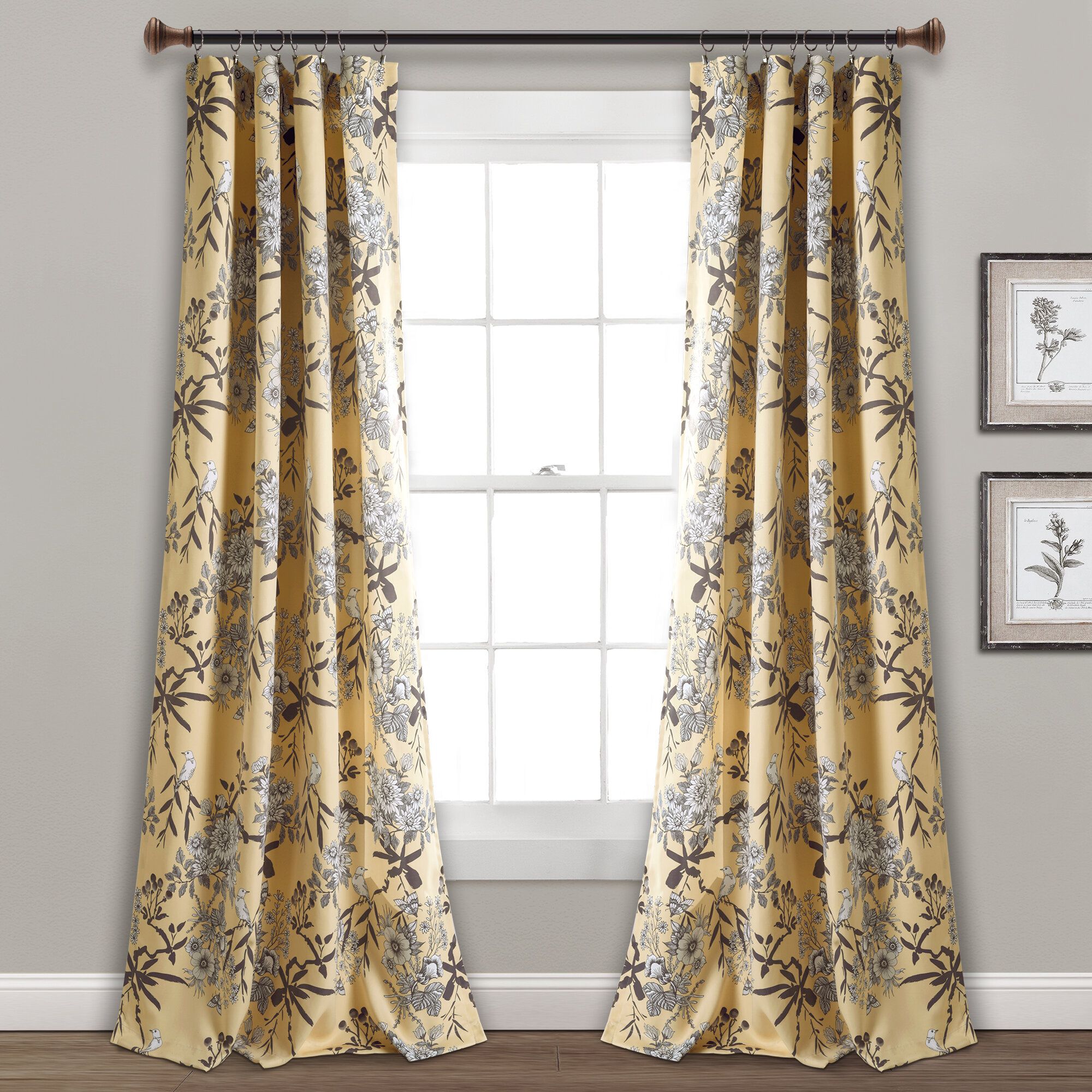 Chapin Floral Room Darkening Thermal Rod Pocket Curtain Panels Inside Whitman Curtain Panel Pairs (Photo 26 of 30)