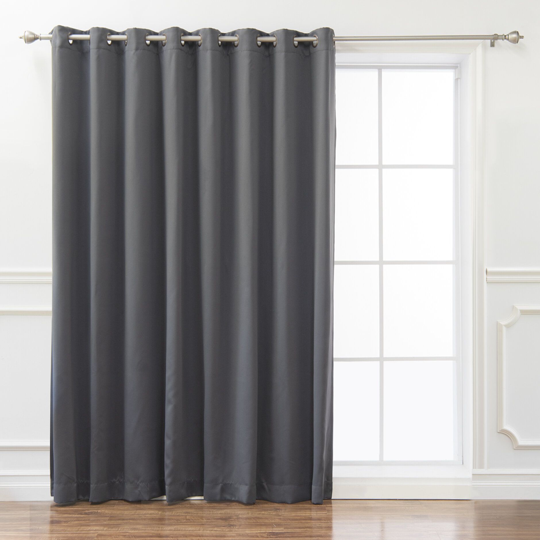 Charlton Home Lucca Solid Blackout Thermal Grommet Single Curtain Panel For Tacoma Double Blackout Grommet Curtain Panels (View 29 of 30)