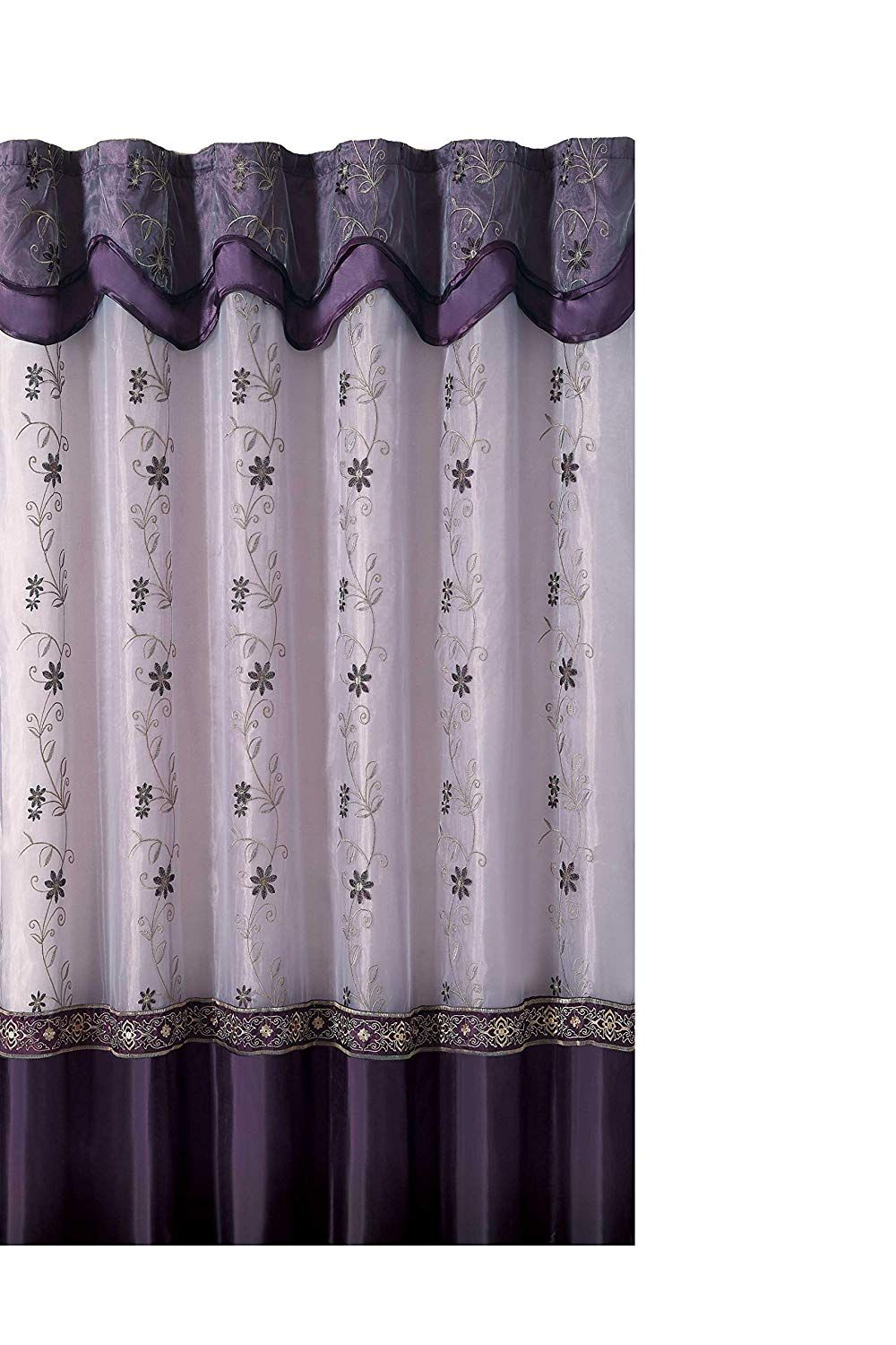 Cheap Sheer Embroidered, Find Sheer Embroidered Deals On With Wavy Leaves Embroidered Sheer Extra Wide Grommet Curtain Panels (View 27 of 30)