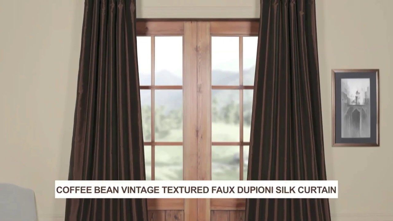 Coffee Bean Vintage Textured Faux Dupioni Silk Curtain Within Vintage Textured Faux Dupioni Silk Curtain Panels (View 29 of 30)