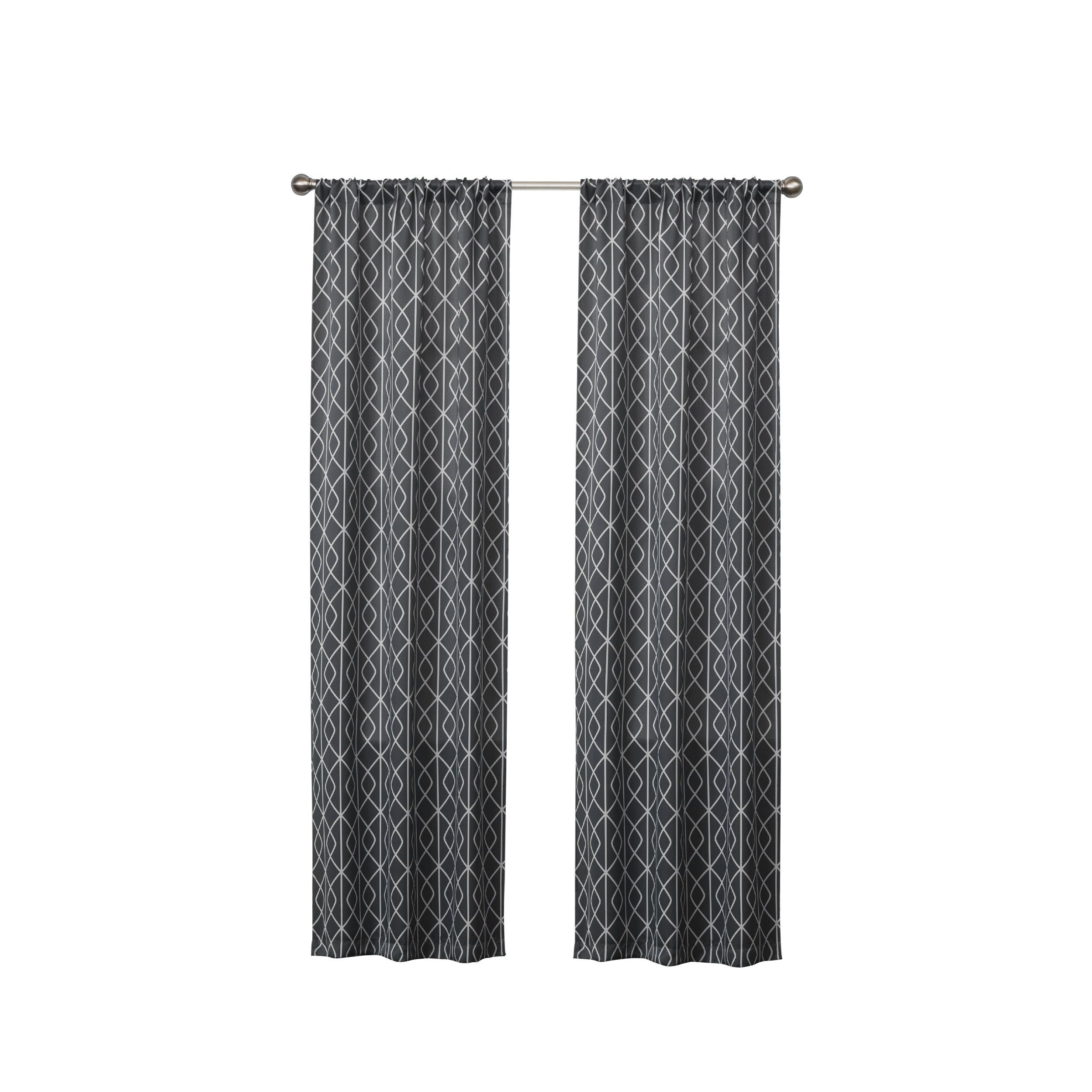 Cogan Geometric Blackout Thermal Rod Pocket Single Curtain Panel Within Geometric Print Textured Thermal Insulated Grommet Curtain Panels (View 13 of 20)