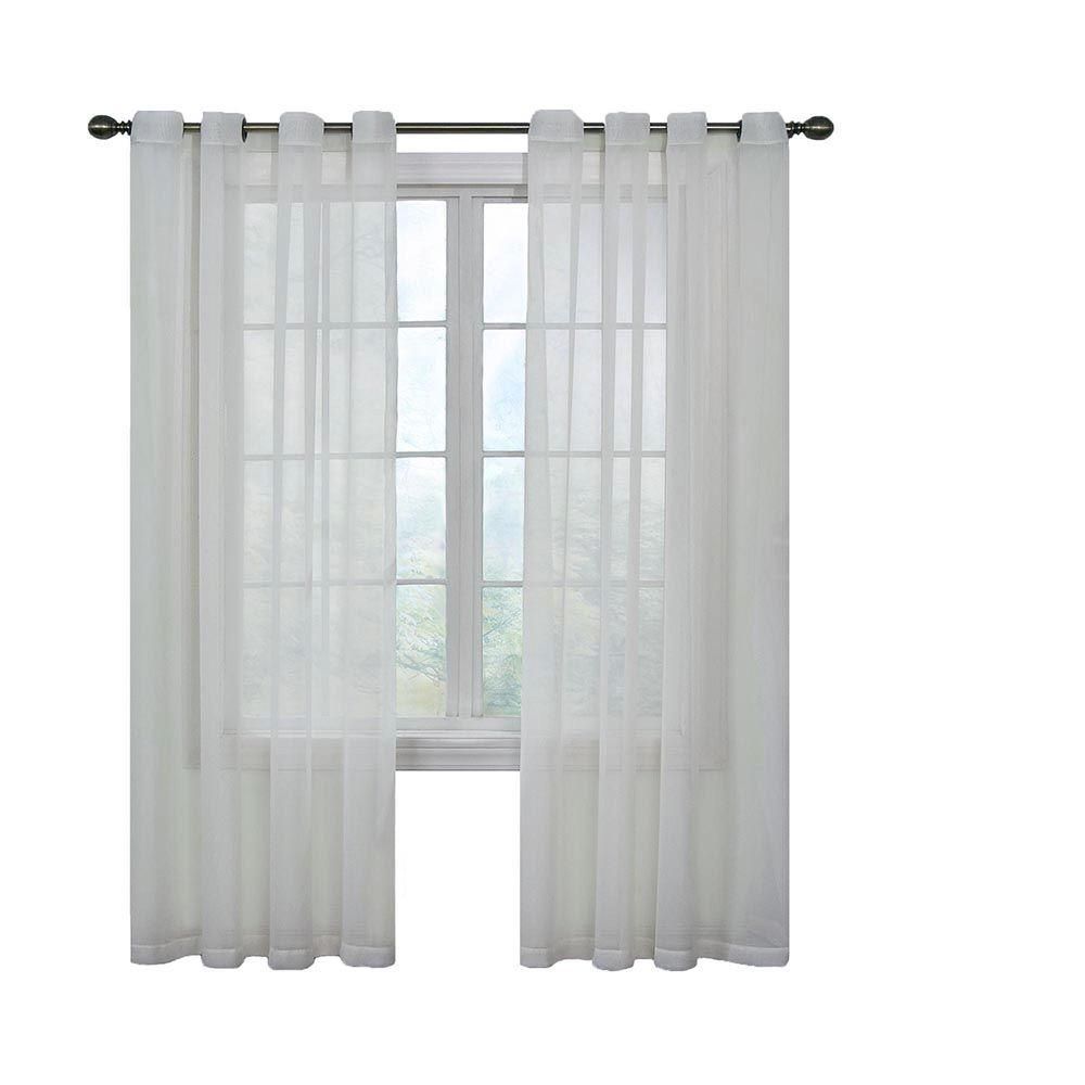 Curtain Fresh Arm And Hammer Odor Neutralizing Sheer Window Curtain Panel  In White – 59 In. W X 84 In. L Intended For Arm And Hammer Curtains Fresh Odor Neutralizing Single Curtain Panels (Photo 2 of 20)