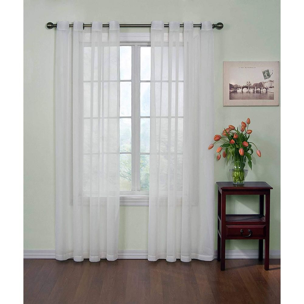 Curtain Fresh Arm And Hammer Odor Neutralizing Sheer Window Curtain Panel  In White – 59 In. W X 84 In (View 4 of 20)