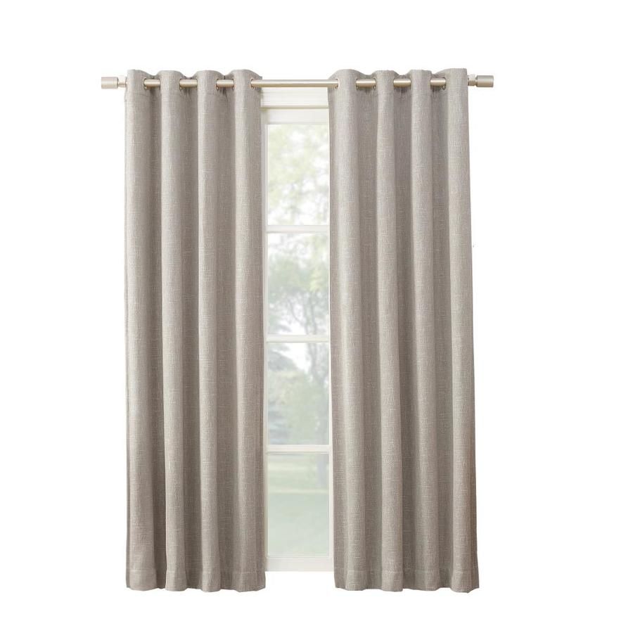 Curtains & Drapes At Lowes For Geometric Linen Room Darkening Window Curtains (View 17 of 20)
