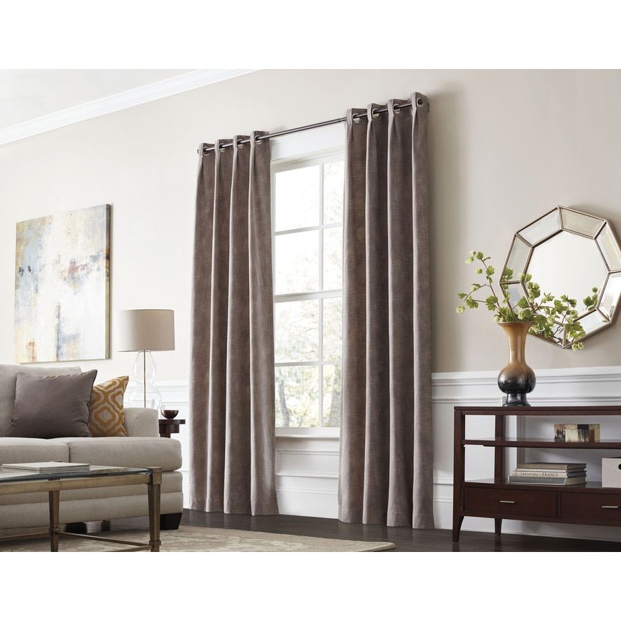 Curtains & Drapes At Lowes For Tulle Sheer With Attached Valance And Blackout 4 Piece Curtain Panel Pairs (View 29 of 30)