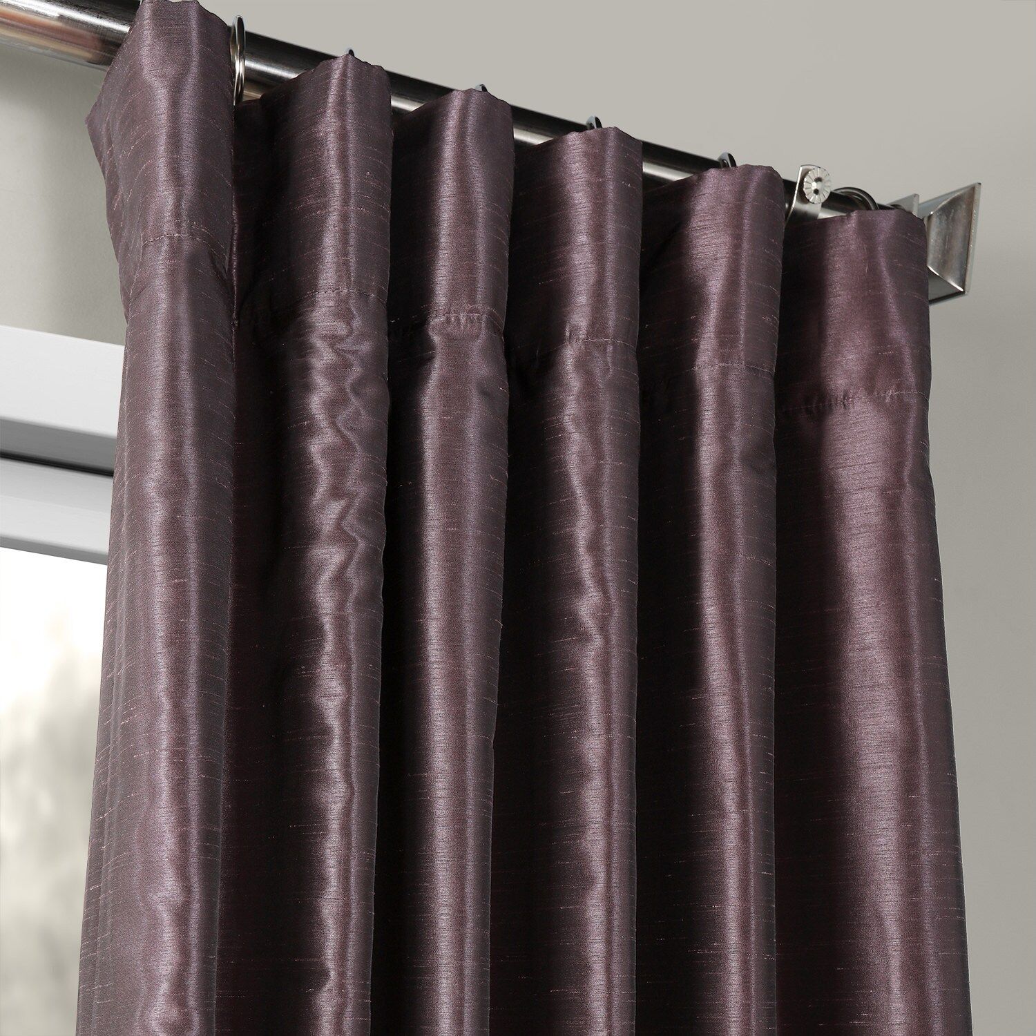 Dark Grape Vintage Textured Faux Dupioni Silk Curtain Intended For Vintage Textured Faux Dupioni Silk Curtain Panels (View 8 of 30)