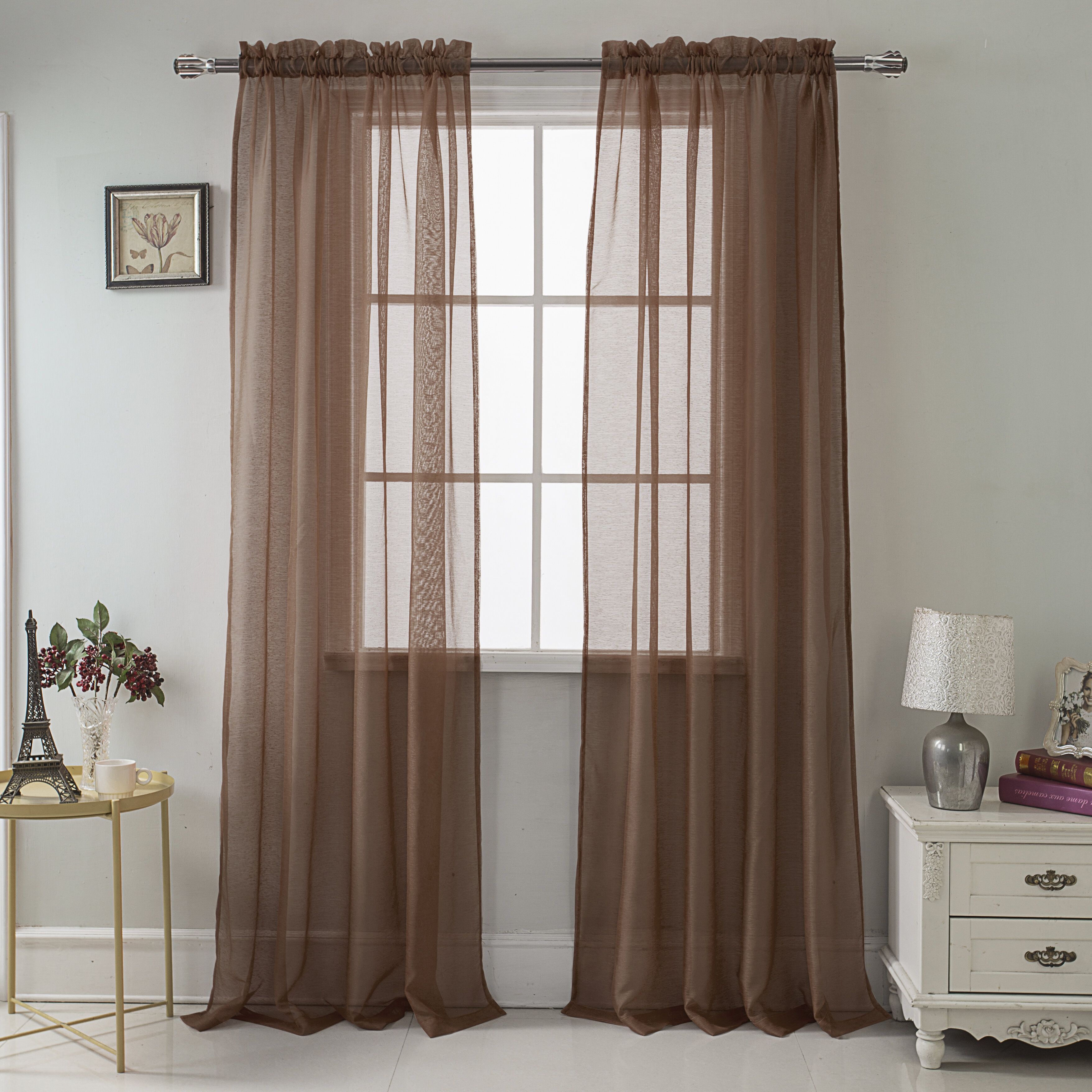 Daron Solid Sheer Rod Pocket Single Curtain Panel Regarding Arm And Hammer Curtains Fresh Odor Neutralizing Single Curtain Panels (View 18 of 20)