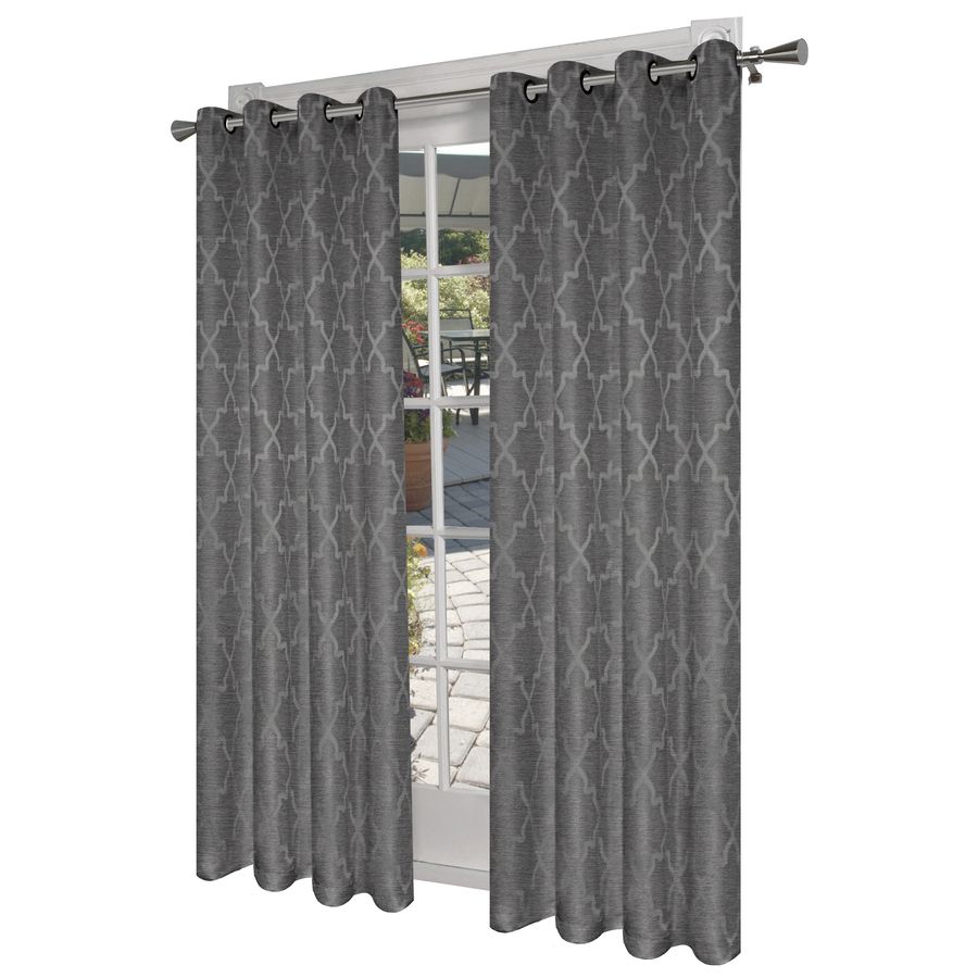 Design Decor 84 In Ash Grey Polyester Grommet Room Darkening Single Curtain  Panel In Grommet Room Darkening Curtain Panels (View 20 of 20)