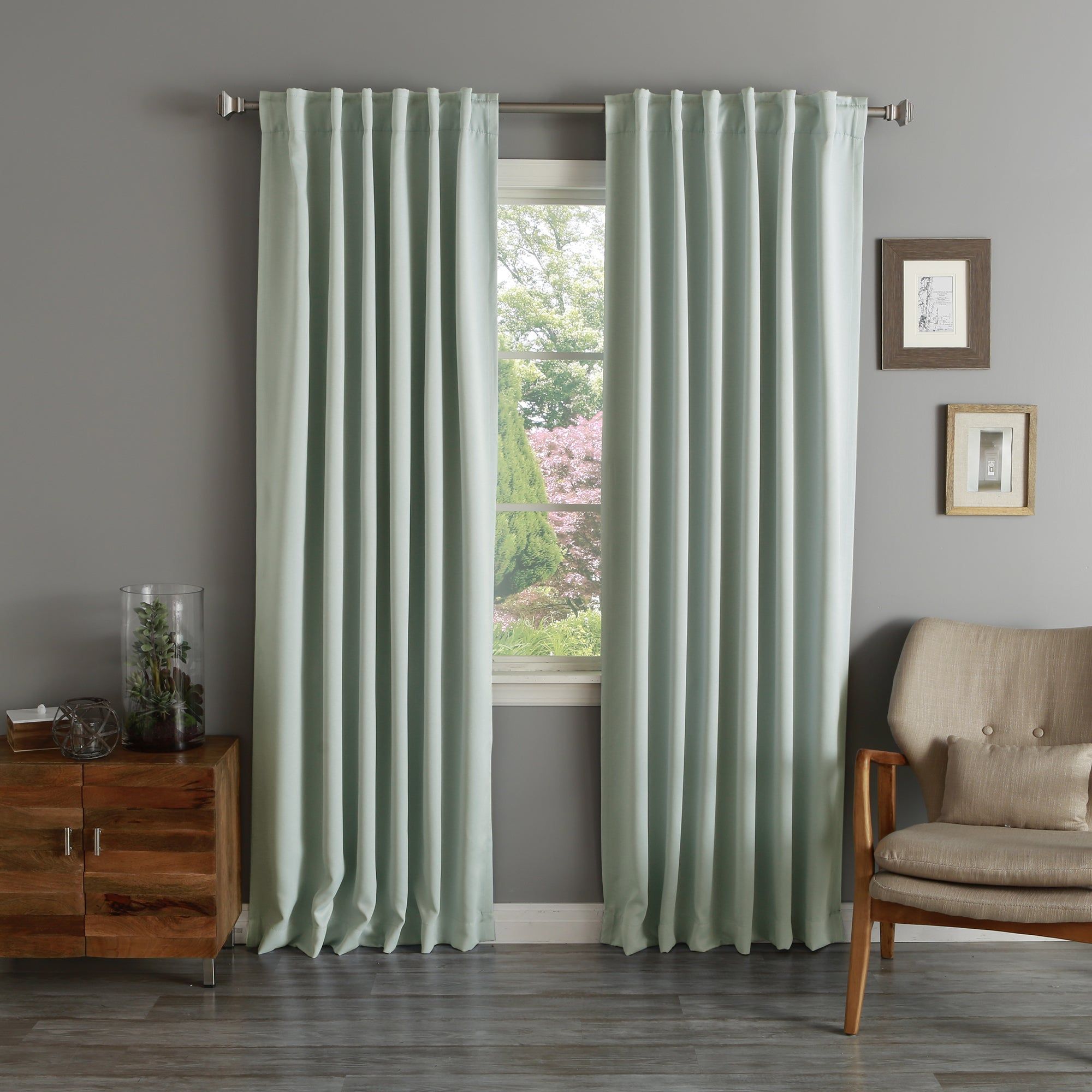 Details About Aurora Home Rod Pocket Blackout Curtain Panel (pair) Inside Solid Insulated Thermal Blackout Long Length Curtain Panel Pairs (View 15 of 30)
