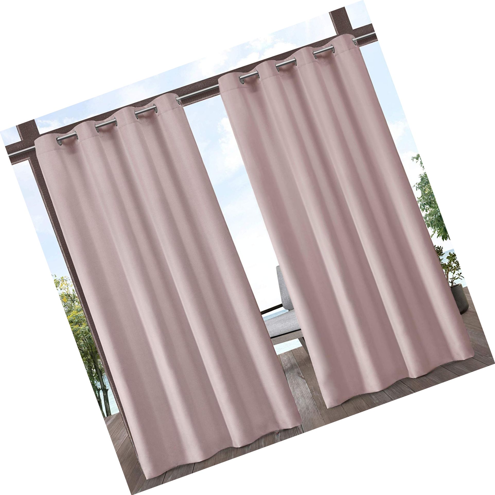 Details About Exclusive Home Indoor/outdoor Solid Cabana Grommet Top  Curtain Panel Pair, 2 Within Solid Grommet Top Curtain Panel Pairs (View 2 of 30)