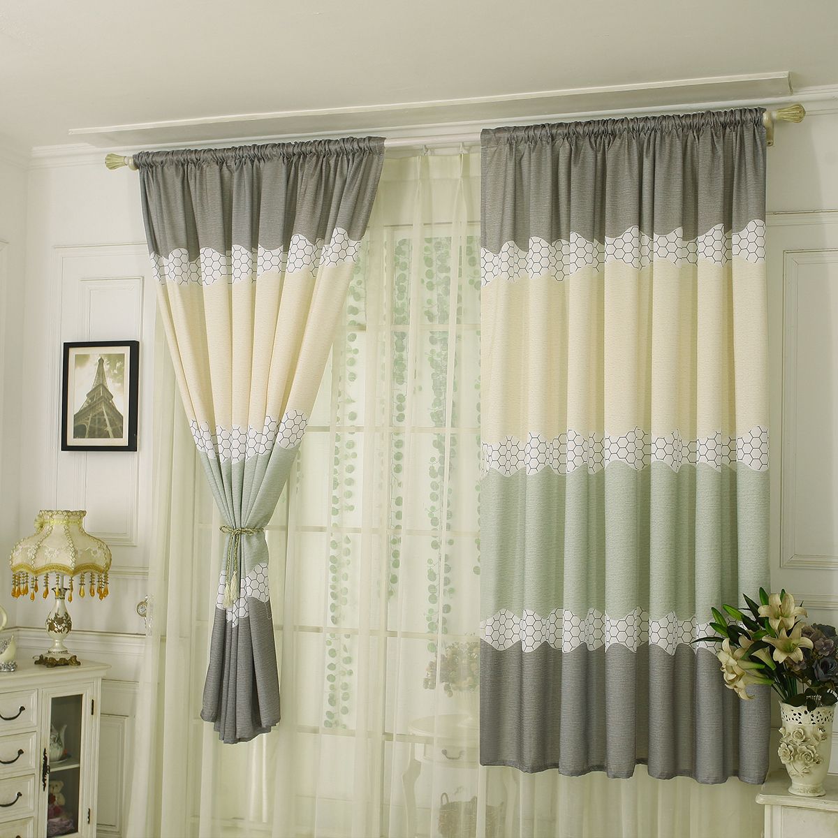 Details About Thermal Pencil Pleat Blackout Window Curtain Panel Rod Pocket  Net Slot Top Tape Pertaining To Willow Rod Pocket Window Curtain Panels (View 30 of 30)