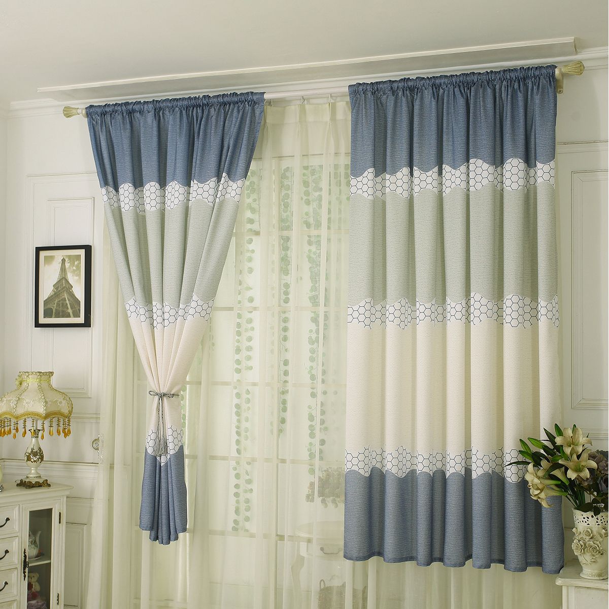 Details About Thermal Pencil Pleat Blackout Window Curtain Panel Rod Pocket  Net Slot Top Tape With Willow Rod Pocket Window Curtain Panels (View 26 of 30)