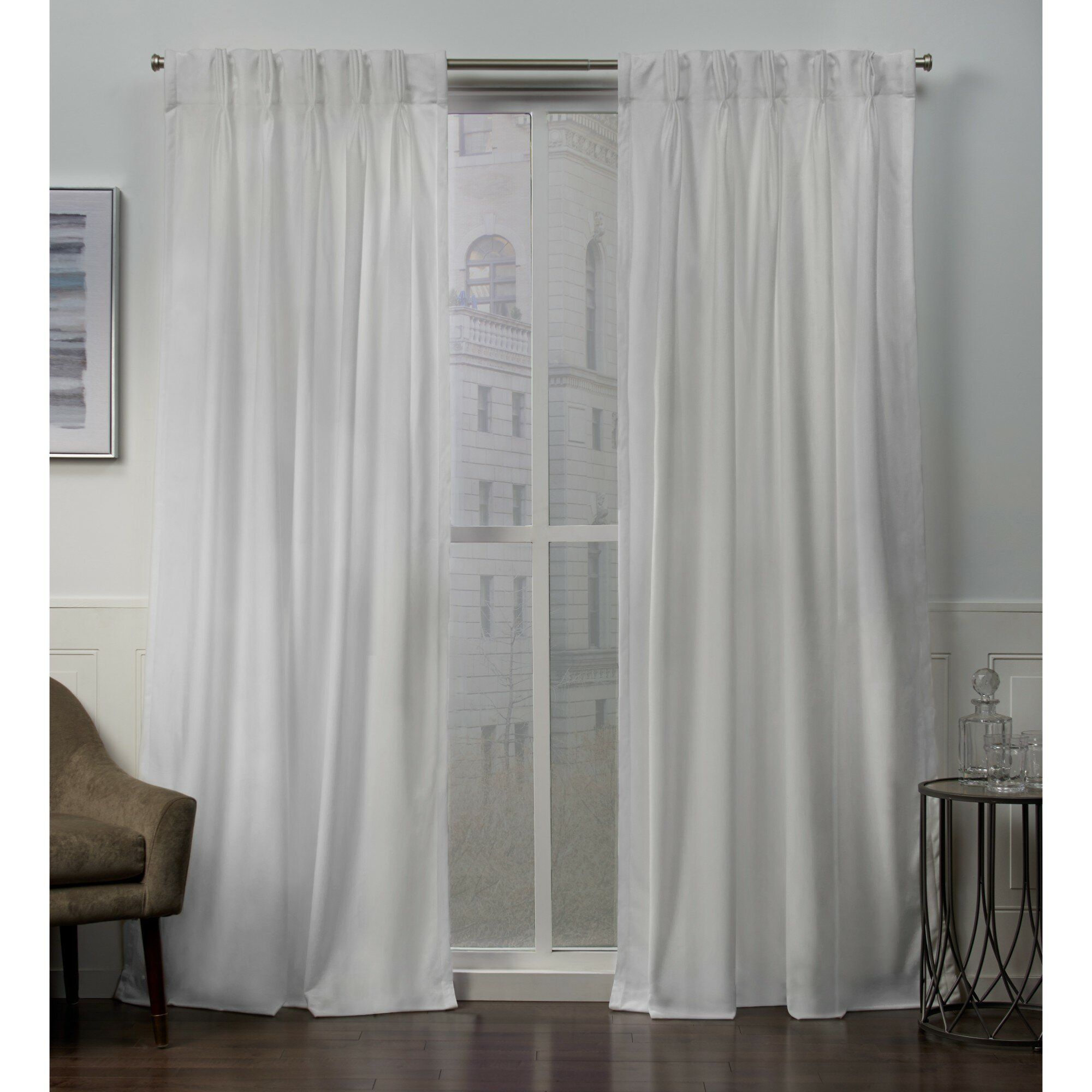 Donna Heavyweight Solid Color Room Darkening Pinch Pleat Panel Pair In Double Pinch Pleat Top Curtain Panel Pairs (View 7 of 20)