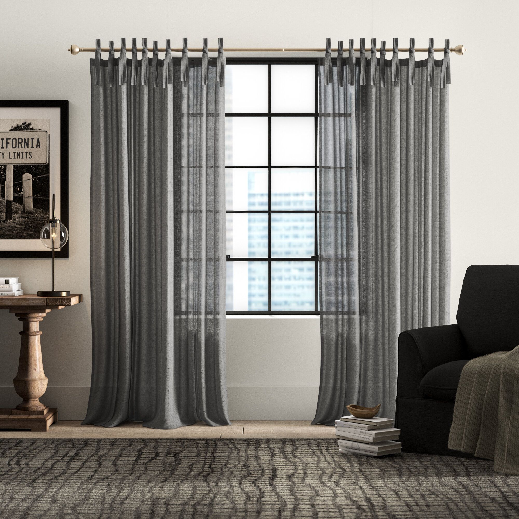 Dungannon Solid Semi Sheer Tab Top Single Curtain Panel In Tab Top Sheer Single Curtain Panels (View 11 of 30)