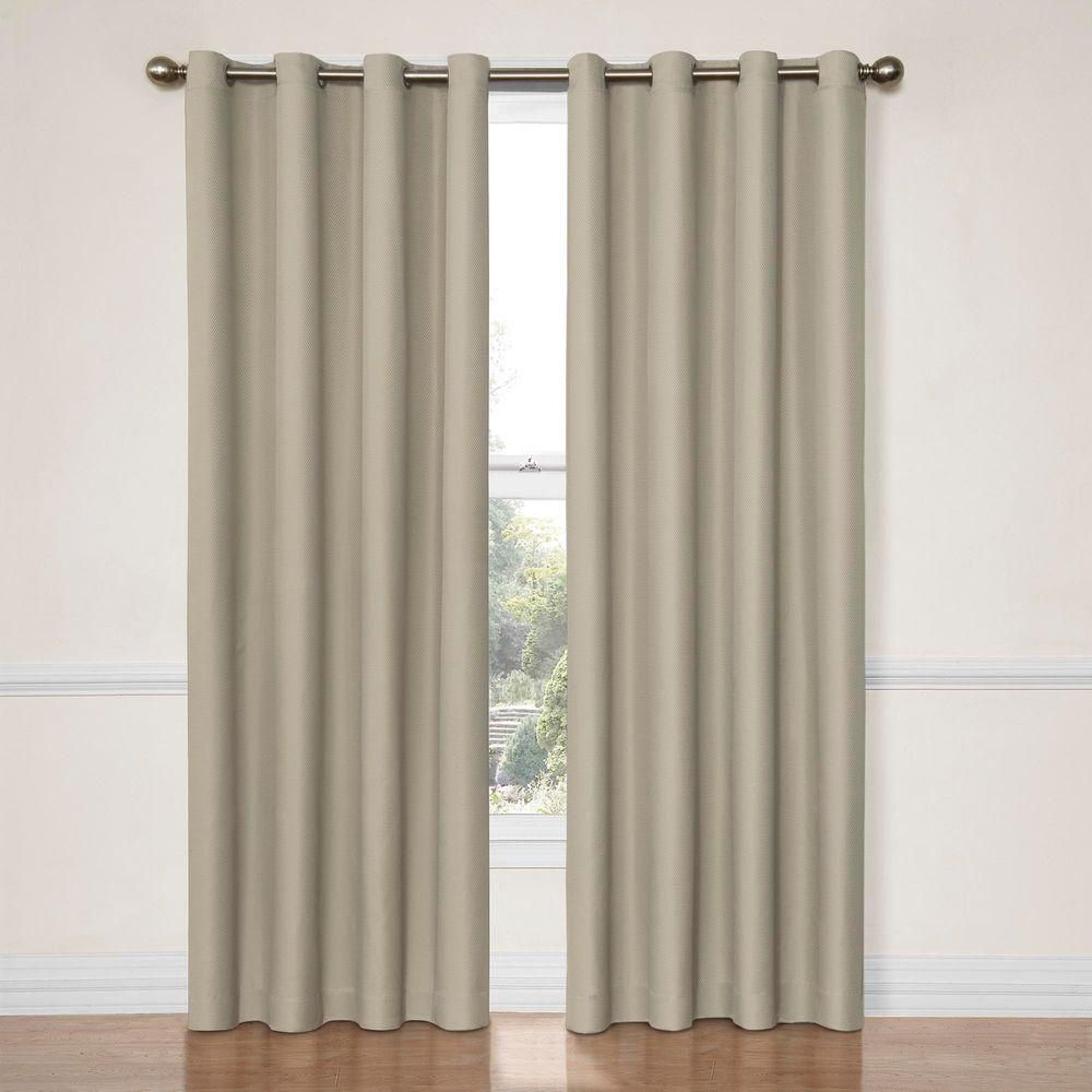 Eclipse Dane Blackout String Beige Curtain Panel, 84 In. Length (price  Variessize) Regarding Thermaback Blackout Window Curtains (Photo 25 of 30)