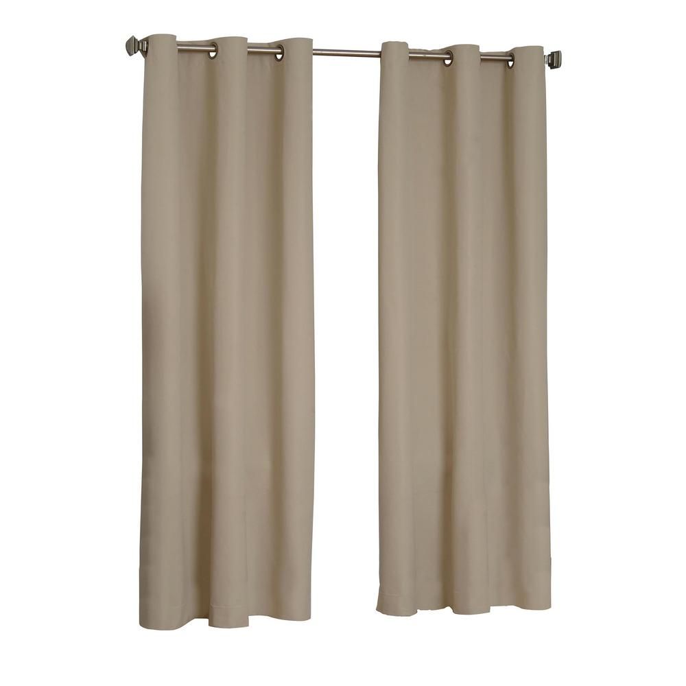 Eclipse Microfiber Blackout Window Curtain Panel In Beige – 42 In. W X 84  In. L With Regard To Thermaback Blackout Window Curtains (Photo 16 of 30)