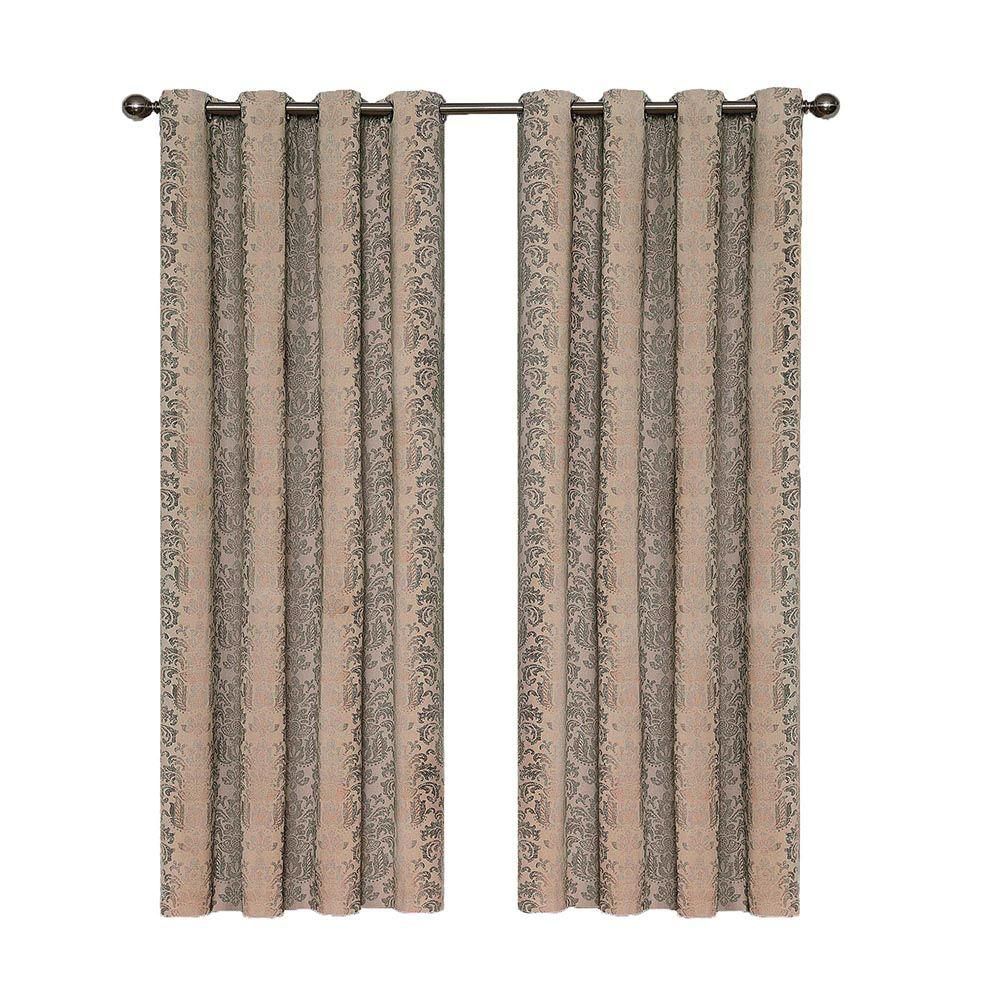 Eclipse Nadya Print Blackout Window Curtain Panel In Linen – 52 In. W X 84  In (View 12 of 20)