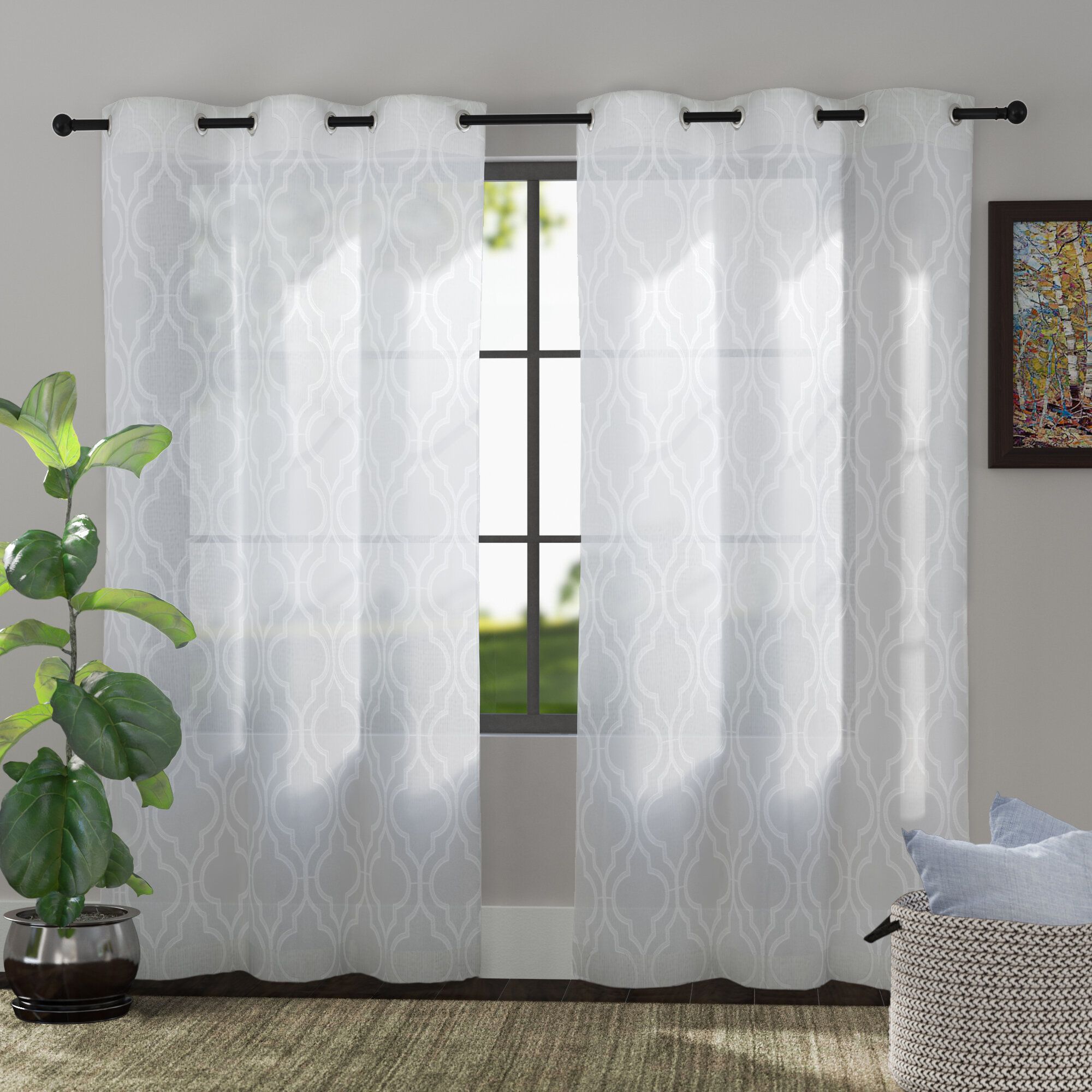 Edward Trellis Curtains | Wayfair Pertaining To Edward Moroccan Pattern Room Darkening Curtain Panel Pairs (View 12 of 20)