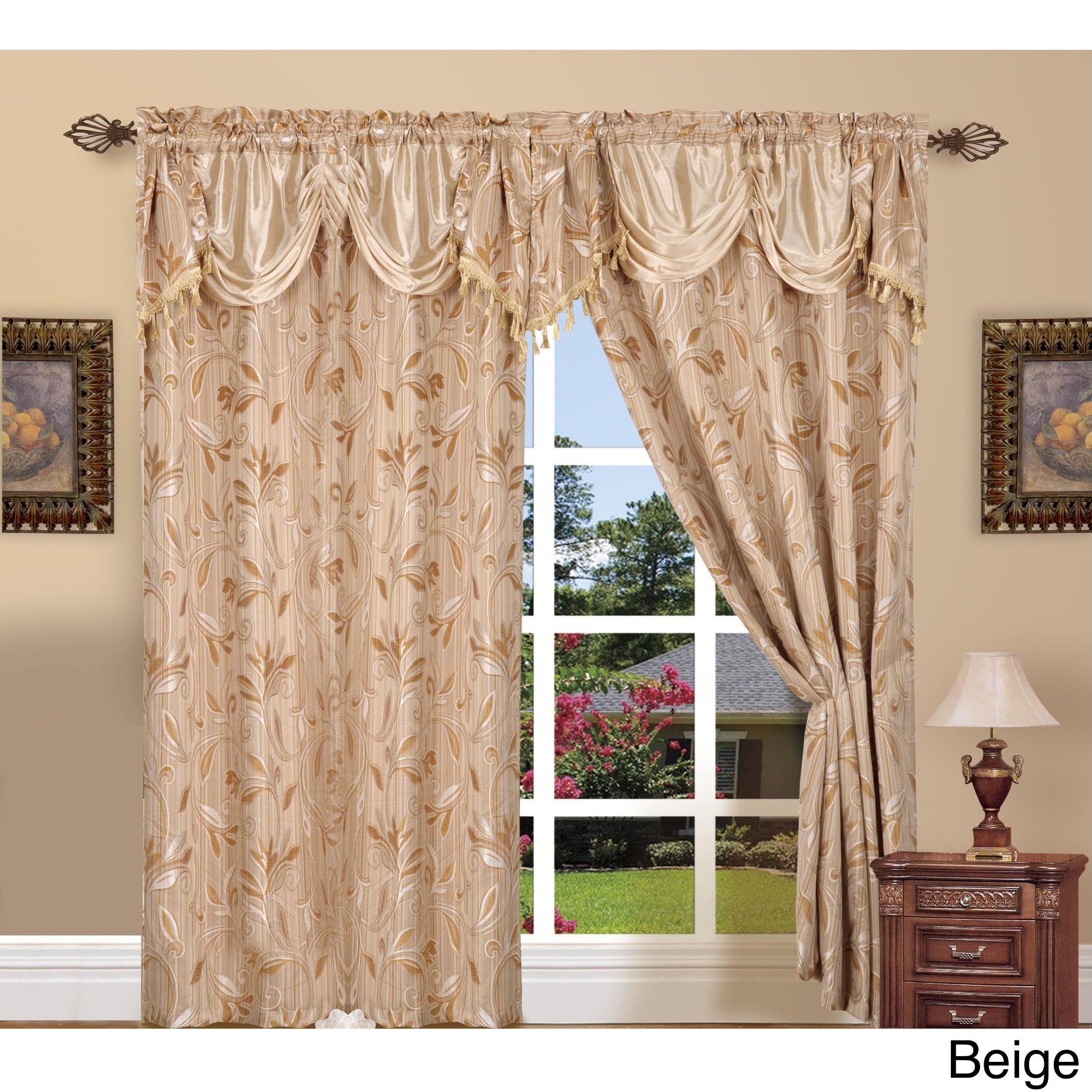 Elegant Comfort Luxury Jacquard Rod Pocket 54 Inch Window Curtain Panel Pair With Regard To Elegant Comfort Window Sheer Curtain Panel Pairs (Photo 2 of 20)