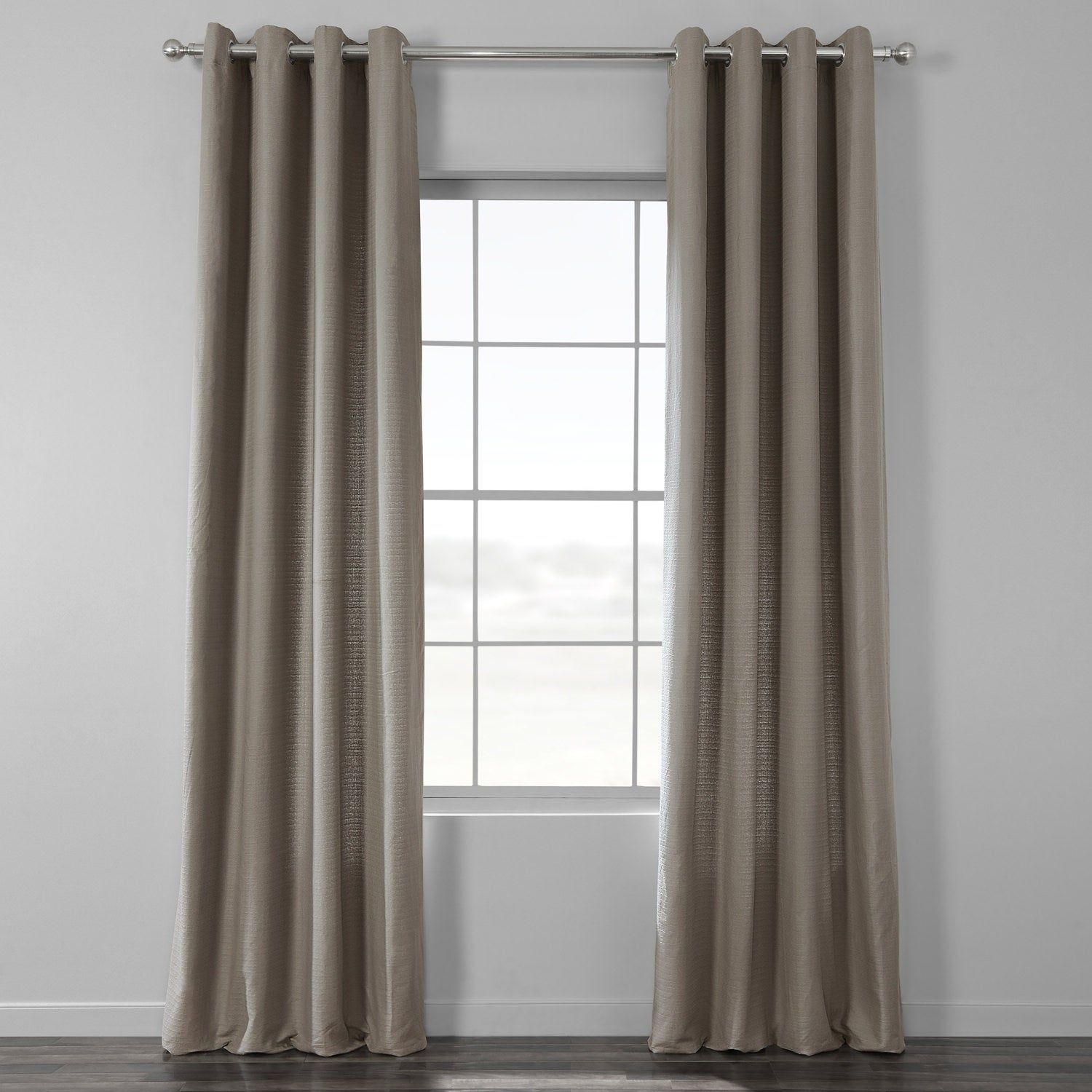 Exclusive Fabrics Bark Weave Solid Cotton Grommet Curtain Regarding Bark Weave Solid Cotton Curtains (Photo 1 of 20)