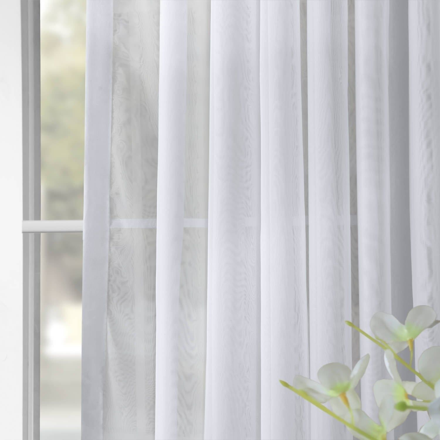 Exclusive Fabrics Double Layer Sheer White Single Curtain Panel Within Double Layer Sheer White Single Curtain Panels (Photo 4 of 20)
