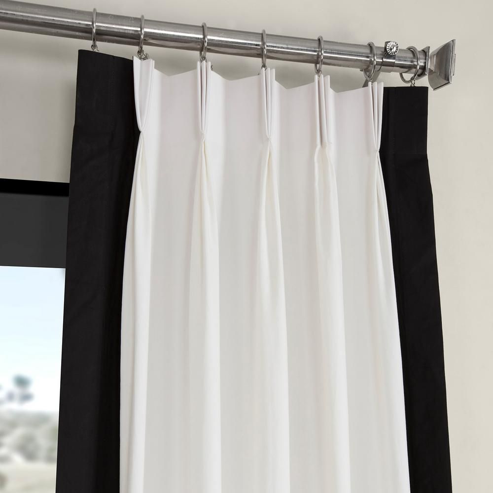 Exclusive Fabrics & Furnishings Fresh Popcorn And Black Room Darkening  Pleated Vertical Colorblock Curtain – 25 In. W X 120 In. L Regarding Vertical Colorblock Panama Curtains (Photo 27 of 30)