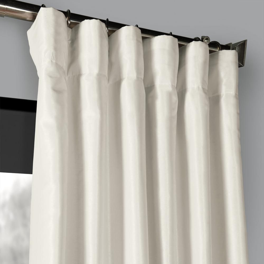 Exclusive Fabrics & Furnishings Off White Blackout Vintage Textured Faux  Dupioni Curtain – 50 In. W X 96 In (View 27 of 30)