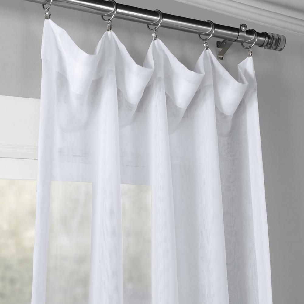 Exclusive Fabrics & Furnishings Signature Double Layered White Sheer  Curtain – 50 In. W X 108 In (View 3 of 30)
