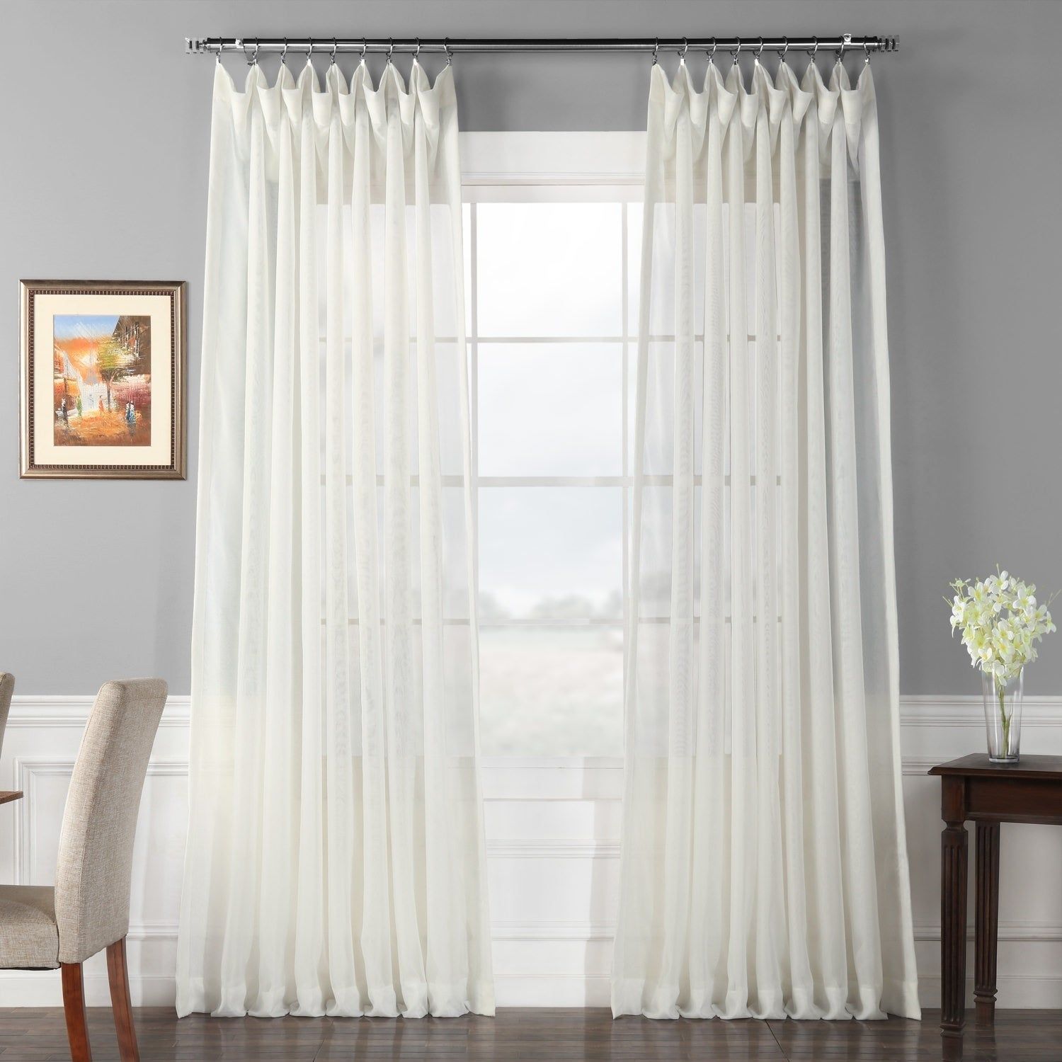 Exclusive Fabrics Signature Extrawide Double Layer Sheer Curtain Panel Throughout Signature Extrawide Double Layer Sheer Curtain Panels (Photo 1 of 11)