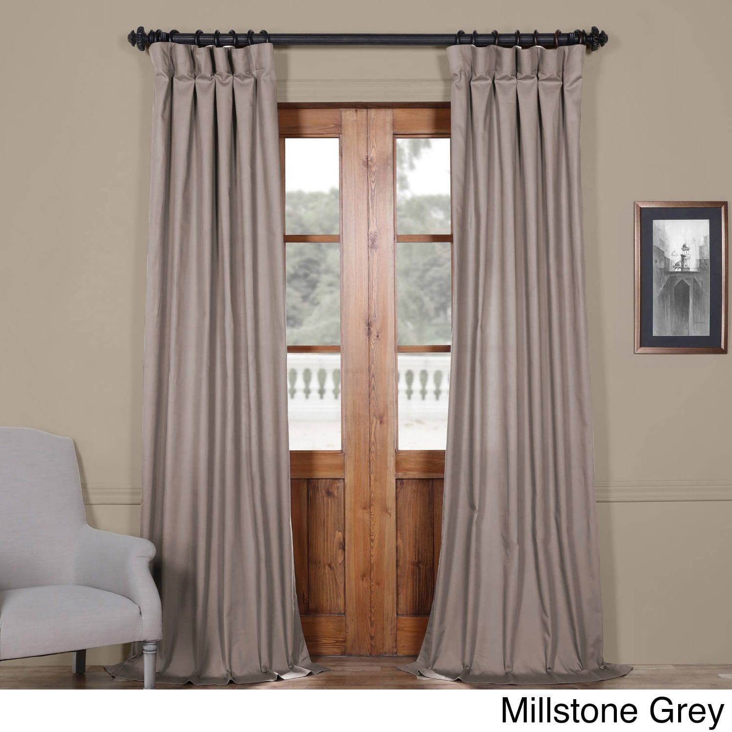 Exclusive Fabrics Solid Cotton Curtain Panel (50 X 96 Pertaining To Solid Cotton Curtain Panels (View 9 of 30)