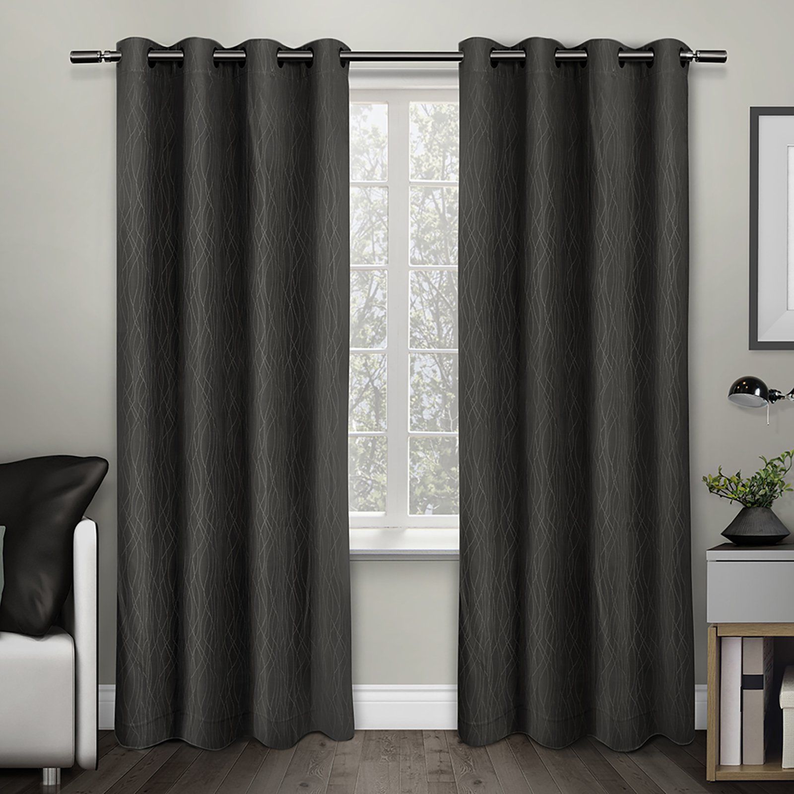 Exclusive Home Crete Textured Jacquard Thermal Window Curtain Panel Pair  With Grommet Top With Regard To Antique Silver Grommet Top Thermal Insulated Blackout Curtain Panel Pairs (Photo 11 of 20)