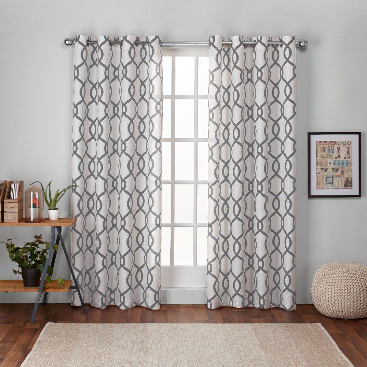 Exclusive Home Curtains 2 Pack Kochi Linen Blend Grommet Top Curtain Panels In Geometric Linen Room Darkening Window Curtains (View 12 of 20)