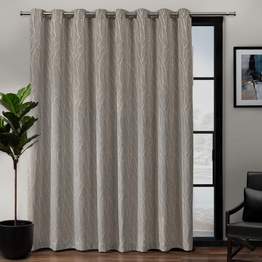 Exclusive Home Curtains Forest Hill Patio 108 In. W X 84 In. L Woven  Blackout Grommet Top Curtain Panel In Natural (1 Panel) With Regard To Total Blackout Metallic Print Grommet Top Curtain Panels (Photo 30 of 36)