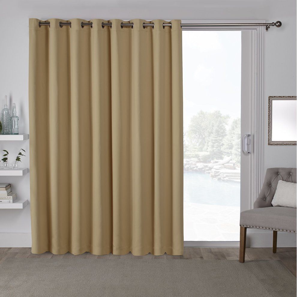 Exclusive Home Curtains Sateen Patio Woven Blackout Grommet Top Panel Pair,  Sundress Yellow, 100x84, 1 Piece With Regard To Woven Blackout Curtain Panel Pairs With Grommet Top (Photo 13 of 30)