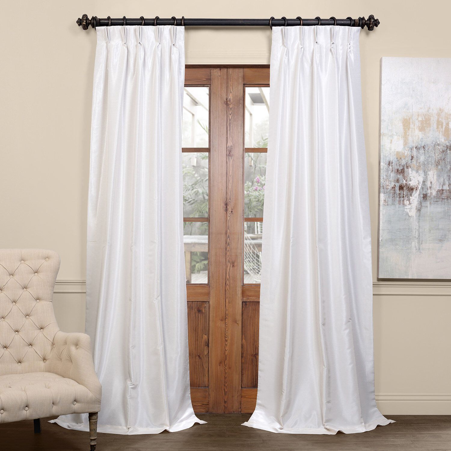 Forbell Solid Blackout Vintage Textured Faux Dupioni Thermal Pinch Pleat  Single Curtain Panel With Regard To Flax Gold Vintage Faux Textured Silk Single Curtain Panels (Photo 19 of 20)
