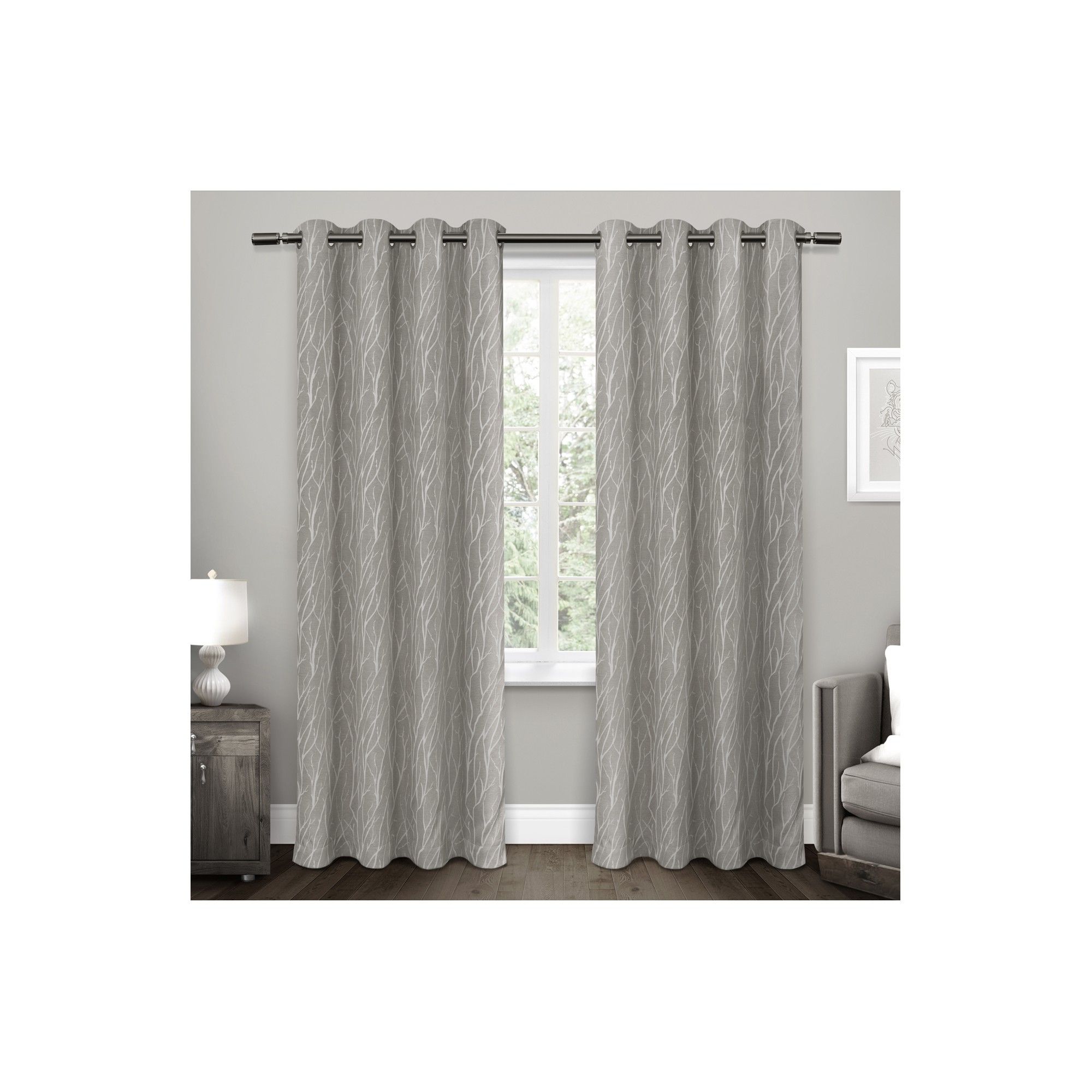 Forest Hill Woven Room Darkening Grommet Top Window Curtain With Regard To Forest Hill Woven Blackout Grommet Top Curtain Panel Pairs (Photo 9 of 20)