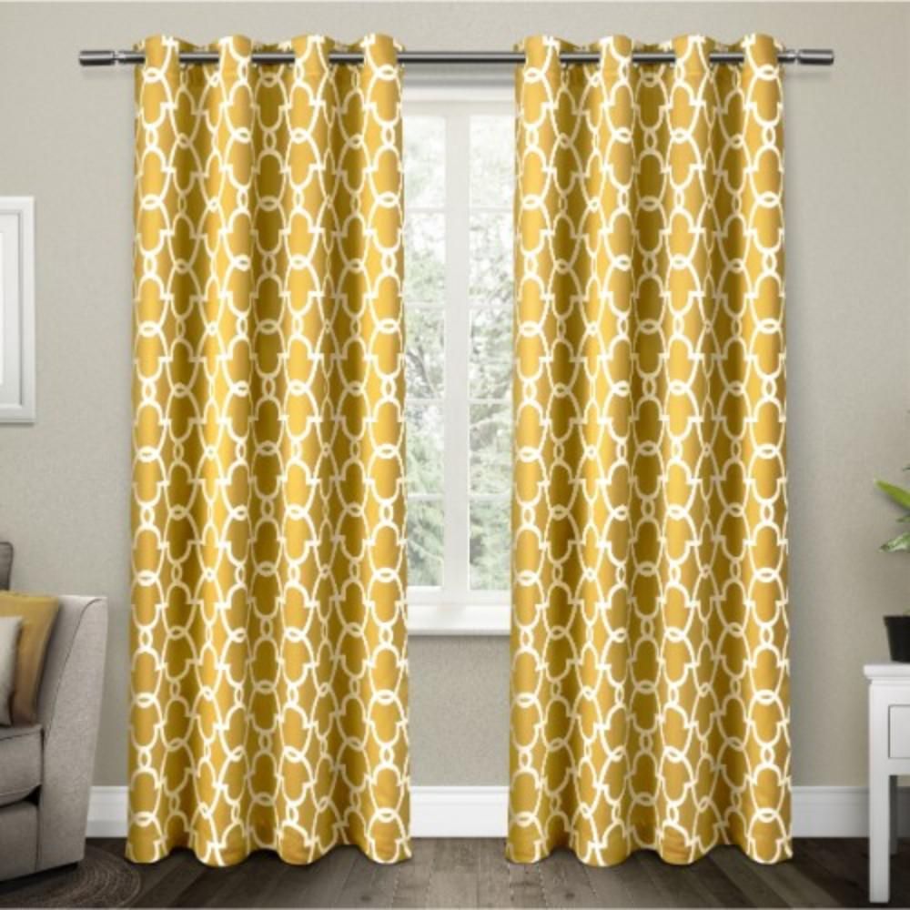 Gates 52 In. W X 108 In. L Woven Blackout Grommet Top Curtain Panel In  Sundress Yellow (2 Panels) Inside Thermal Woven Blackout Grommet Top Curtain Panel Pairs (Photo 22 of 30)