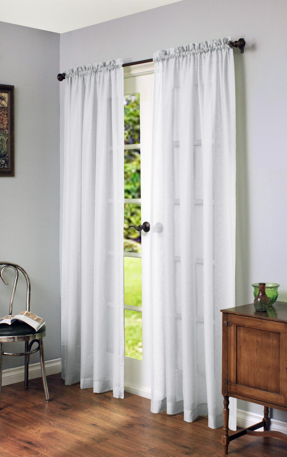 Habitat Cote D'azure Semi Sheer Linen Look Rod Pocket Curtain Panel Regarding Elegant Comfort Window Sheer Curtain Panel Pairs (Photo 4 of 20)