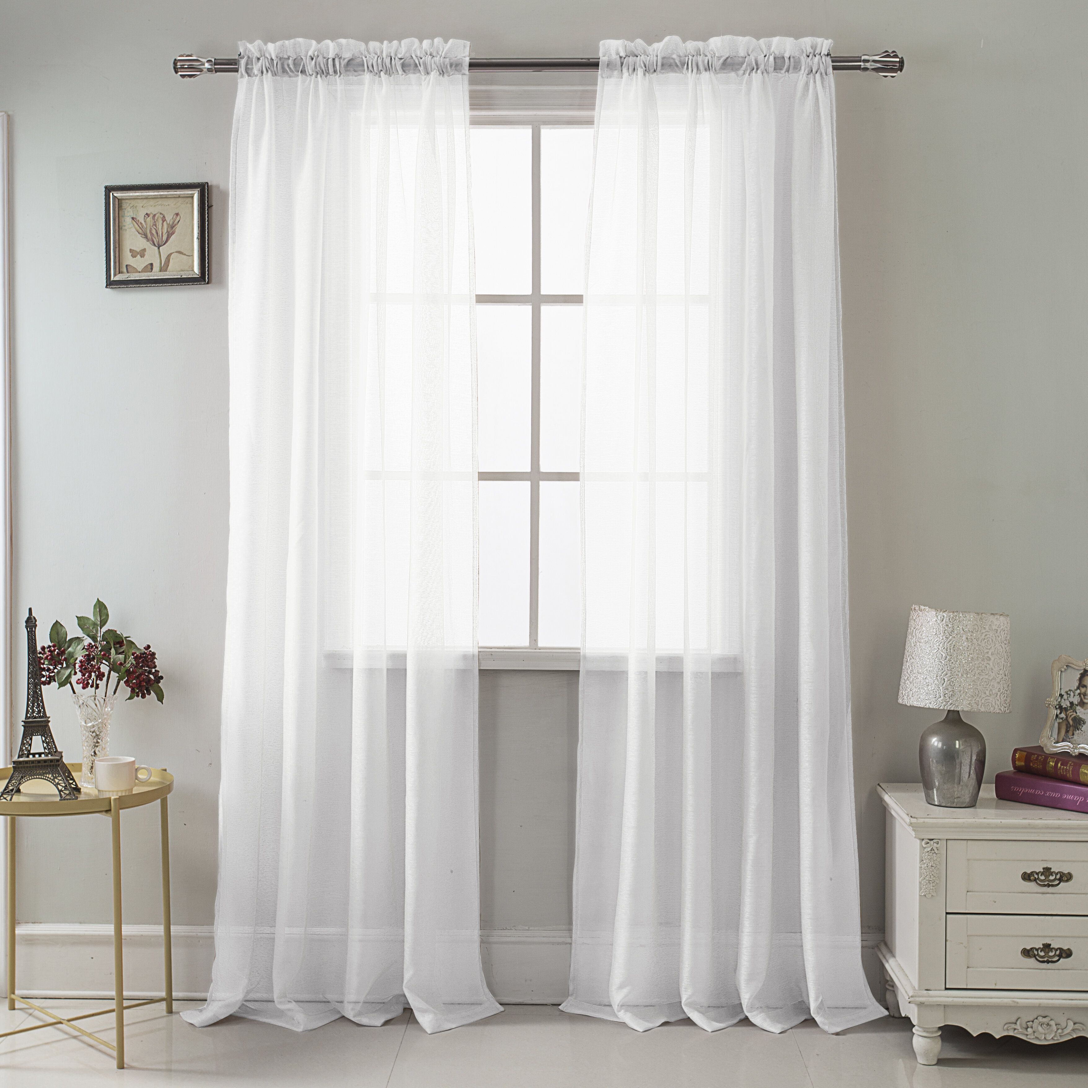 Harriet Bee Daron Solid Sheer Rod Pocket Curtains & Reviews For Arm And Hammer Curtains Fresh Odor Neutralizing Single Curtain Panels (Photo 13 of 20)