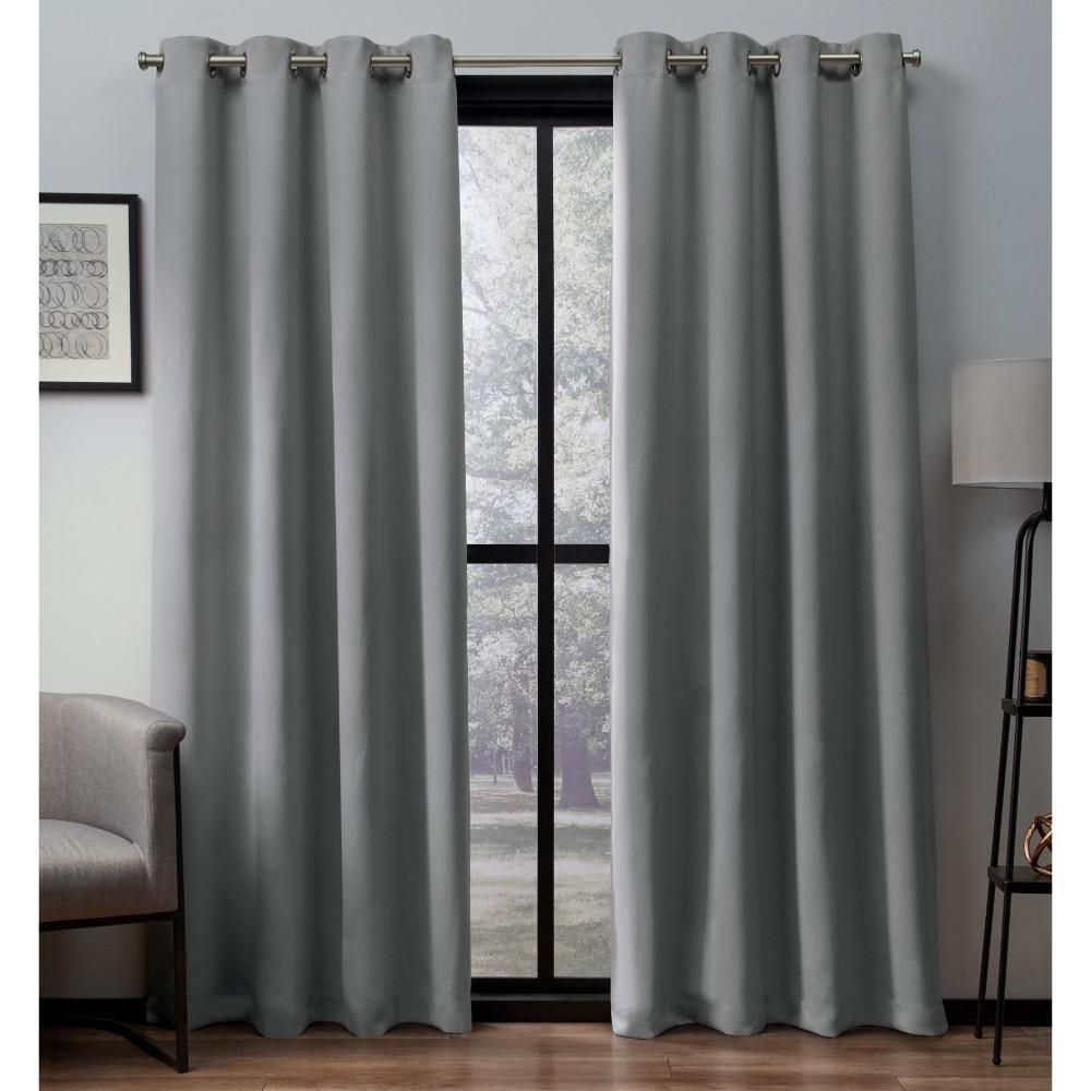 Heath 52 In. W X 108 In. L Woven Blackout Grommet Top Curtain Panel In Dove  Grey (2 Panels) Regarding Blackout Grommet Curtain Panels (Photo 8 of 20)