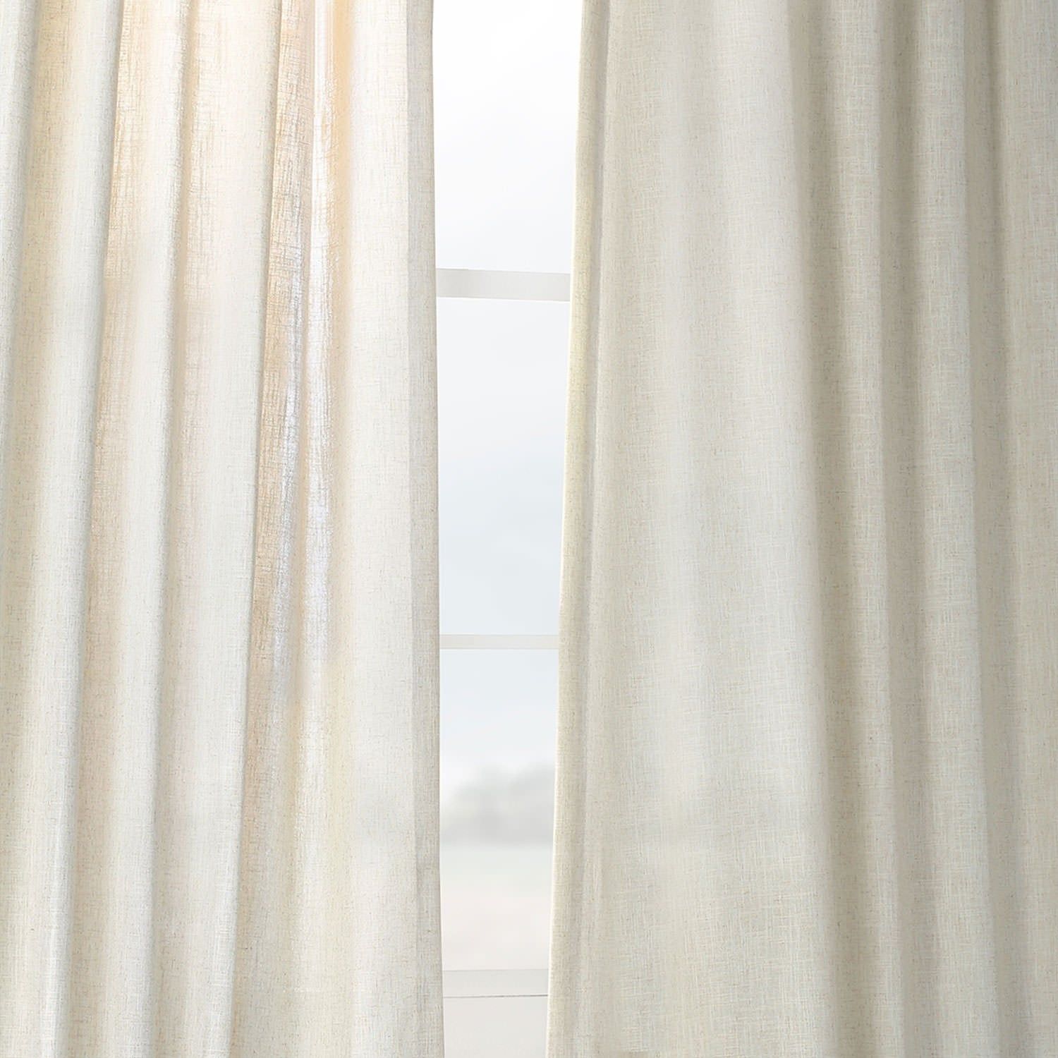 Heavy Faux Linen Single Curtain Panel Regarding Heavy Faux Linen Single Curtain Panels (Photo 6 of 20)