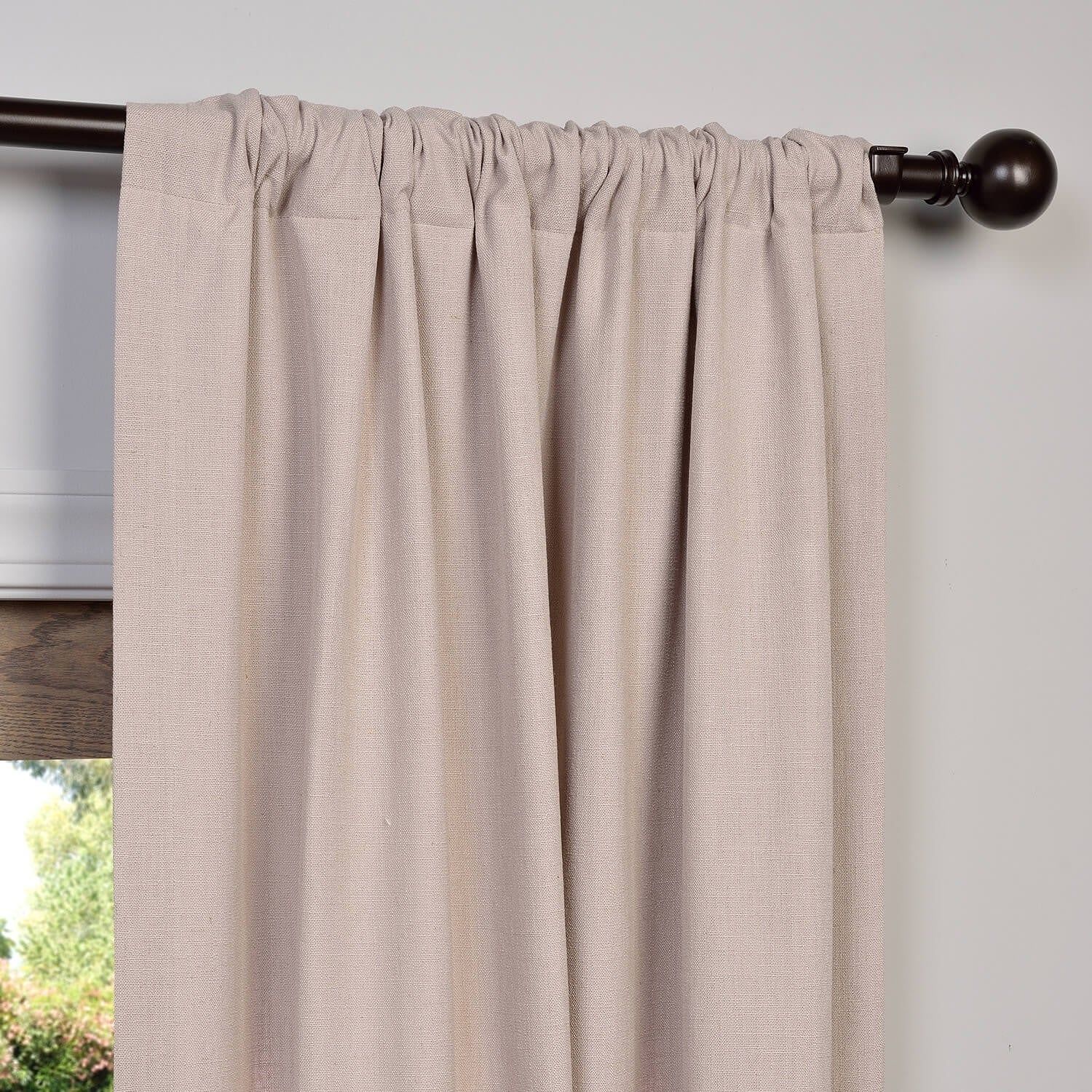 Heavy Faux Linen Single Curtain Panel With Regard To Heavy Faux Linen Single Curtain Panels (View 2 of 20)