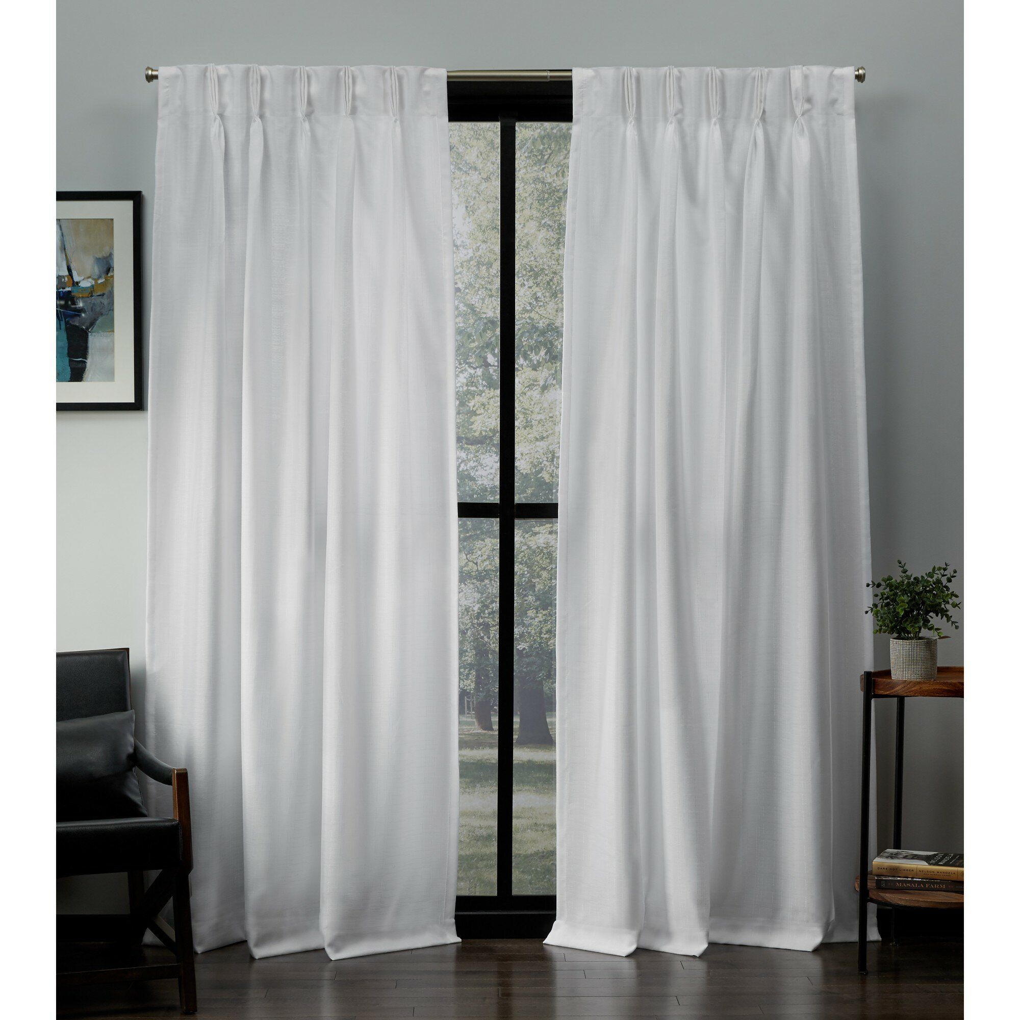 Heil Solid Light Filtering Pinch Pleat Curtain Panels For Solid Cotton Pleated Curtains (View 18 of 30)