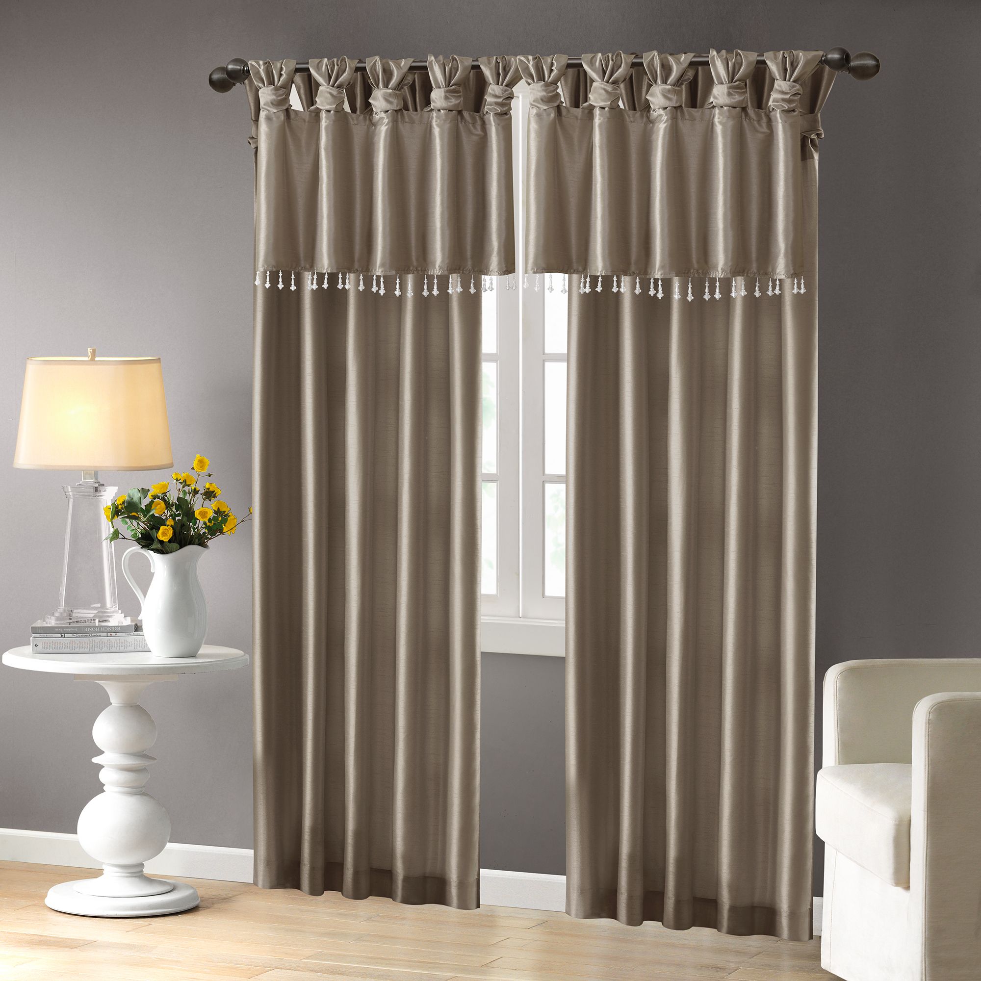 Home Essence Lillian Twist Tab Lined Window Curtain Pertaining To Twisted Tab Lined Single Curtain Panels (View 1 of 30)