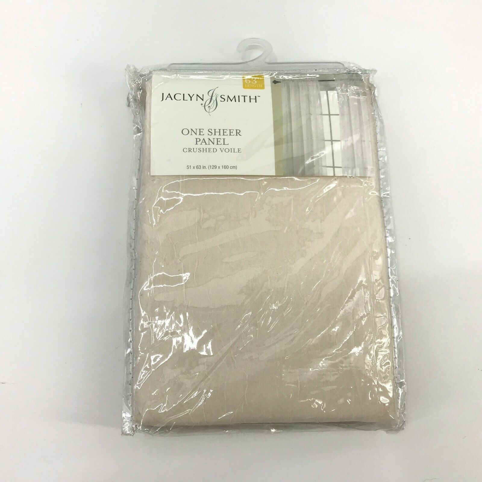 Jaclyn Smith One Sheer Curtain Panel Crushed Voile 63” Length New In Erica Sheer Crushed Voile Single Curtain Panels (View 16 of 20)