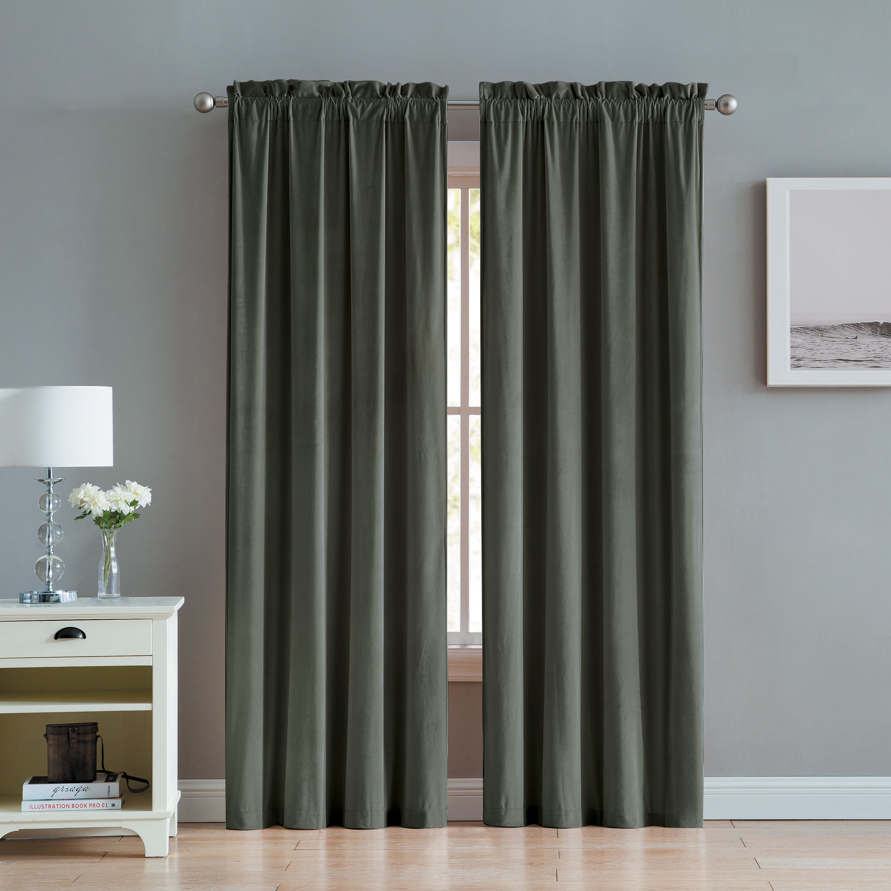 Judsonia Velvet Solid Room Darkening Rod Pocket Curtain Panels Inside Rod Pocket Curtain Panels (View 4 of 20)