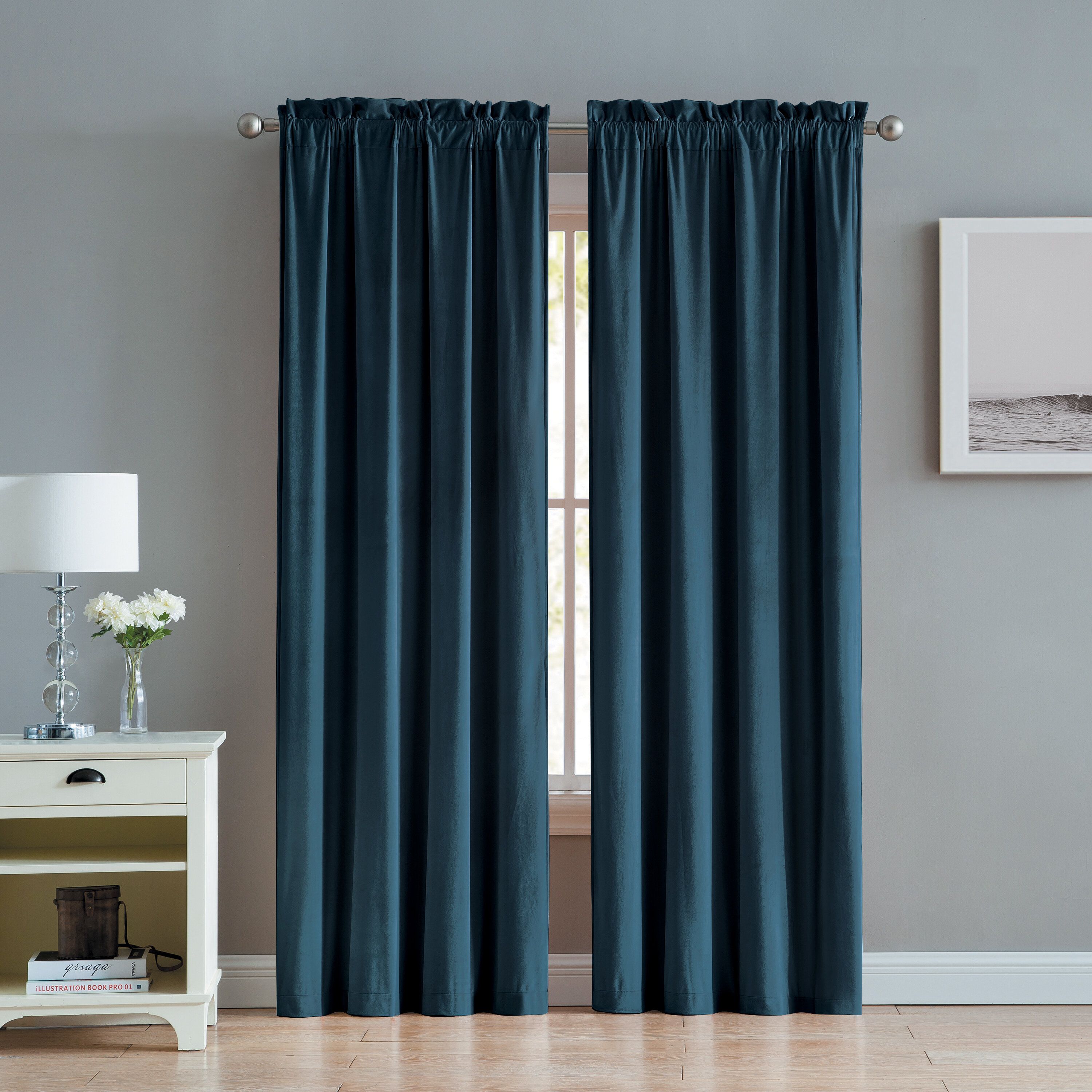 Judsonia Velvet Solid Room Darkening Rod Pocket Curtain Panels With Regard To Velvet Heavyweight Grommet Top Curtain Panel Pairs (View 14 of 30)